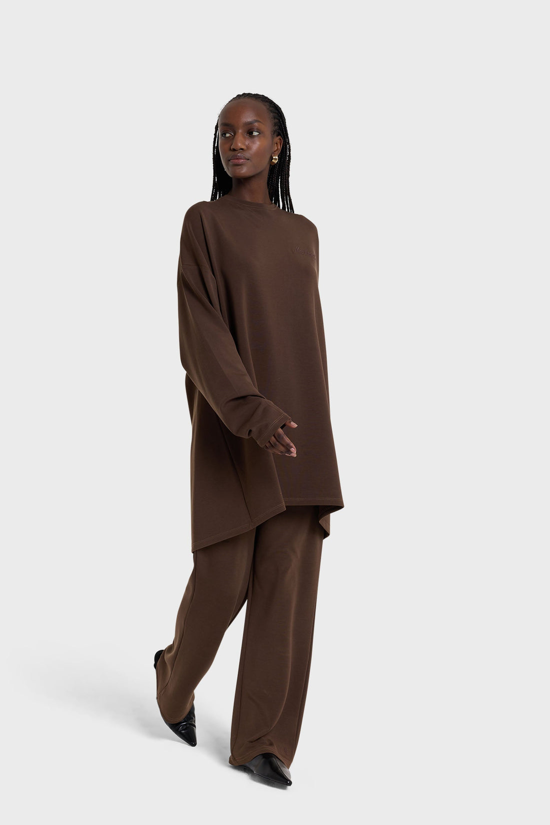 Jersey Modal Pantalon | Deep Brown