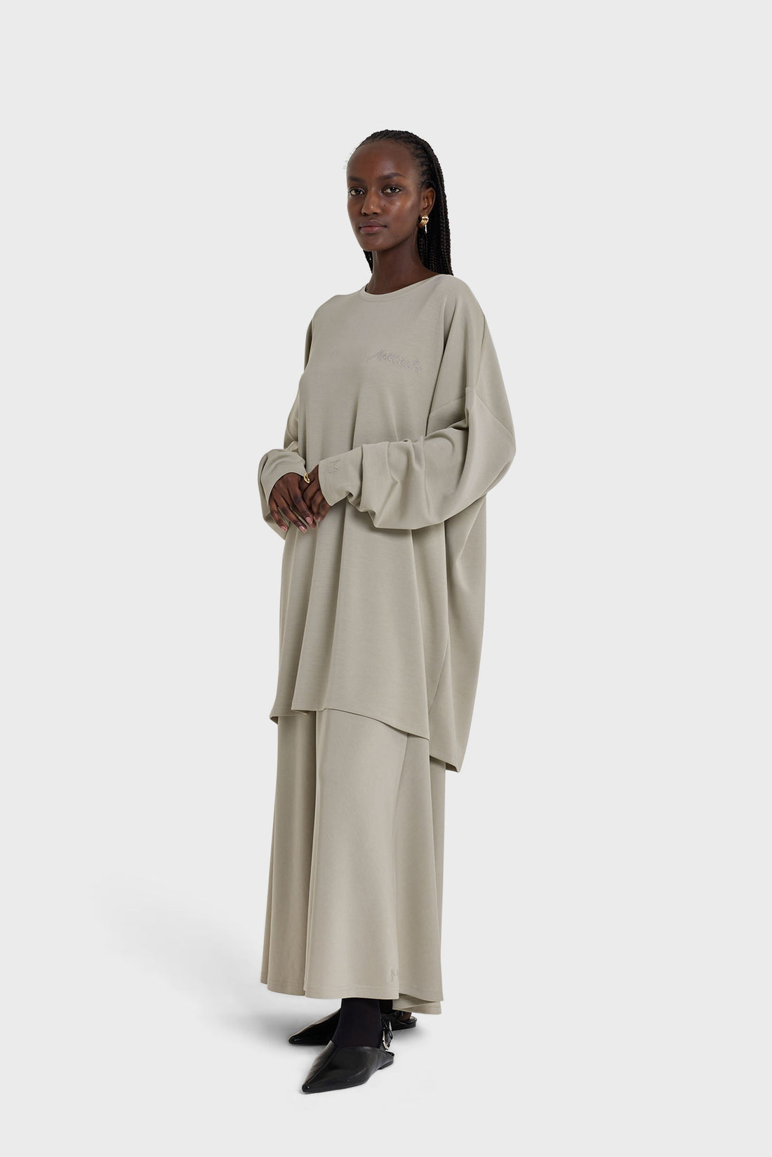 Modal-jerseystickrok | Saliegroen