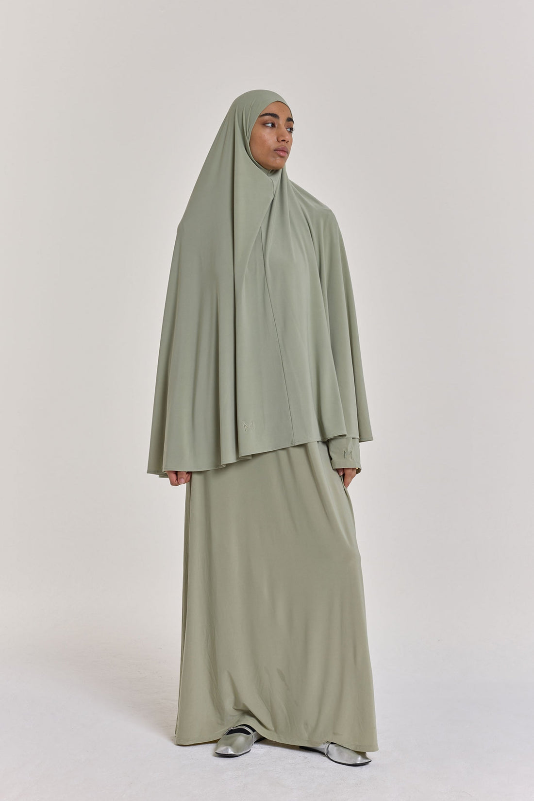 Premium Khimar van Jersey | Saliegroen