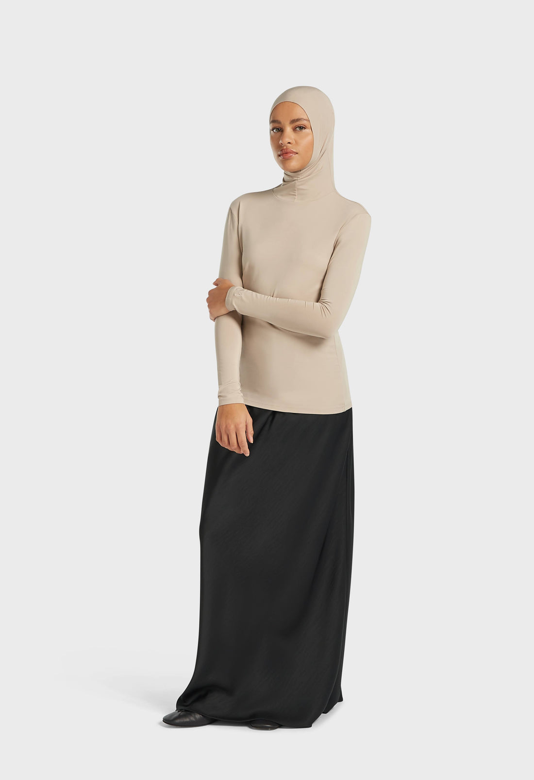 Hijab van bamboe met hoge pasvorm | Grijsbruin