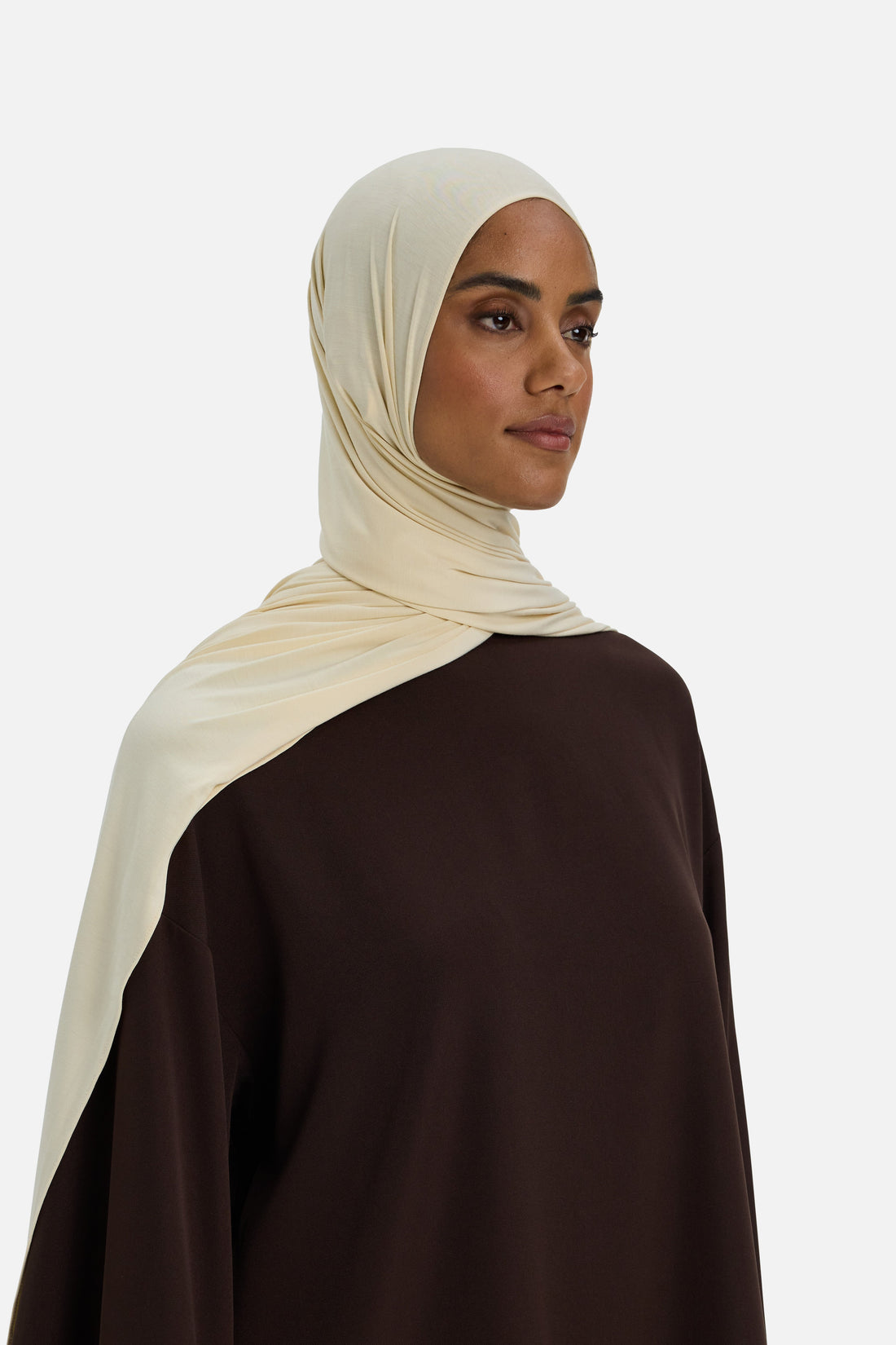 Bamboe Jersey Sjaal | Vanille stof