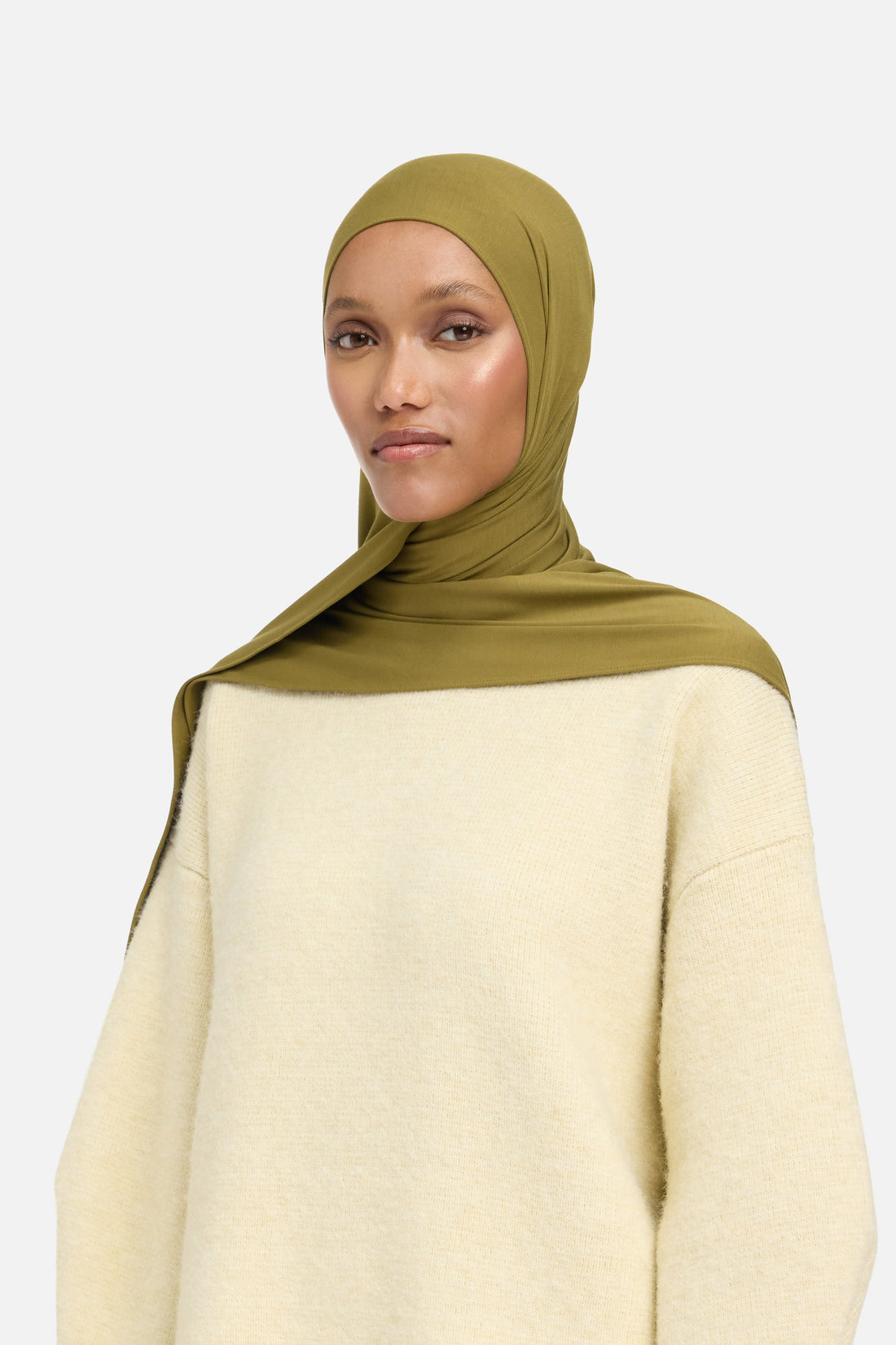 Bamboe jersey sjaal | Warm Olijf