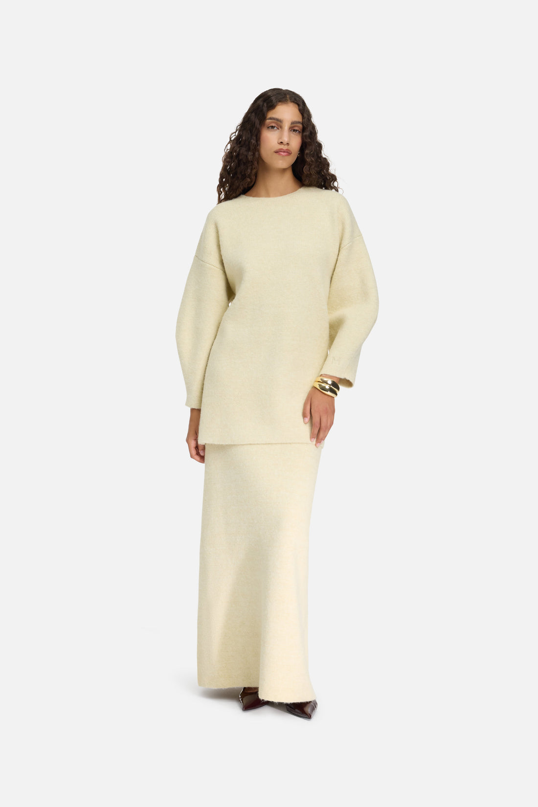 Geborstelde Tricotrok | Cloud White