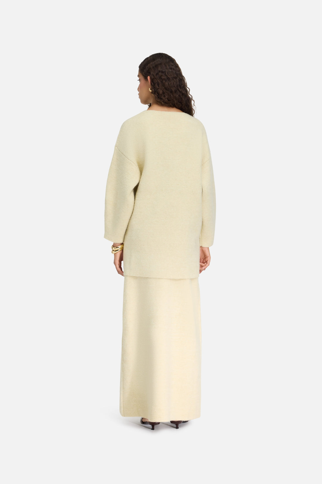 Geruwde Tricot Trui | Cloud White