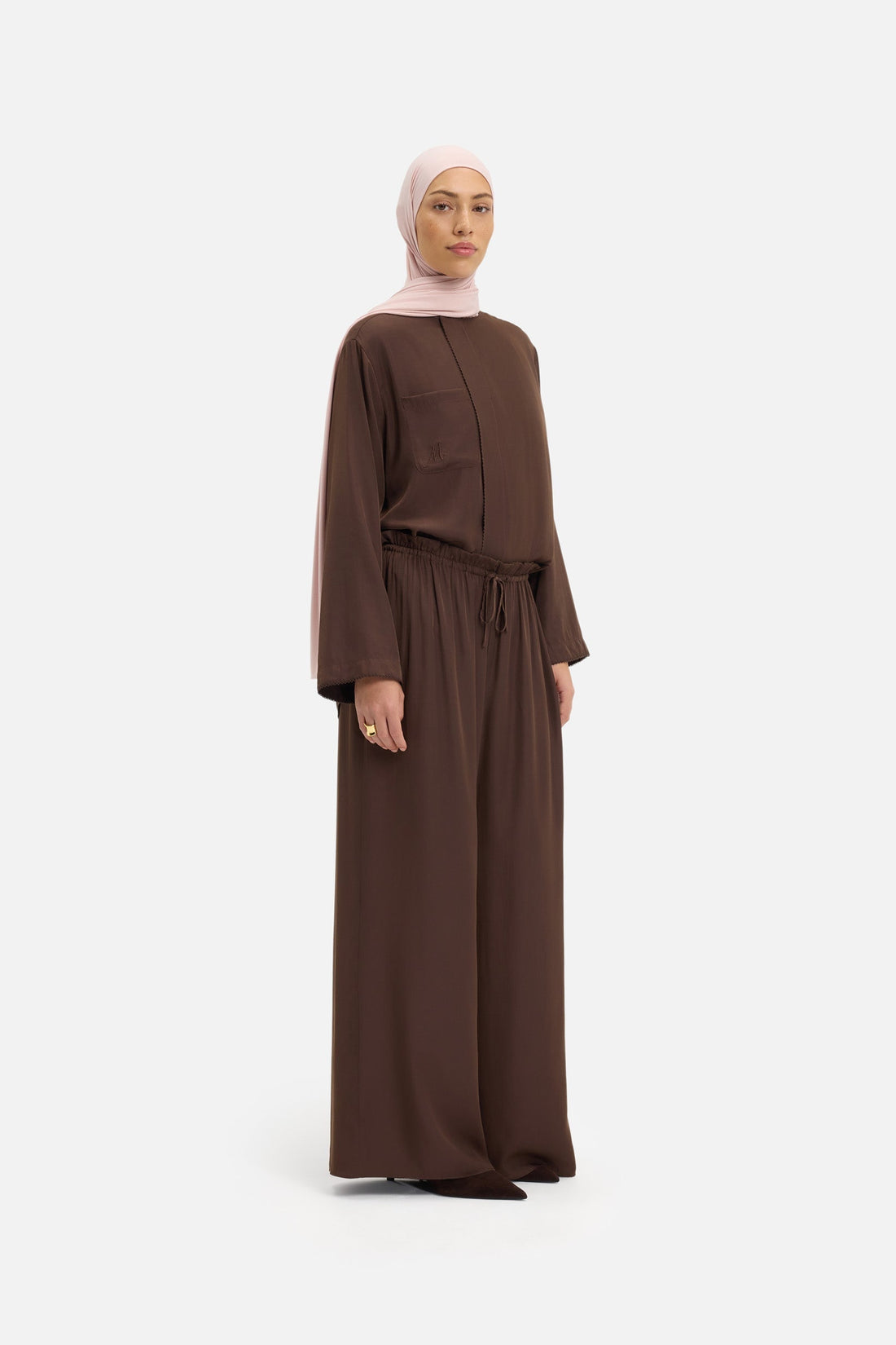 Crossover Col Blouse | Burnt Mocha