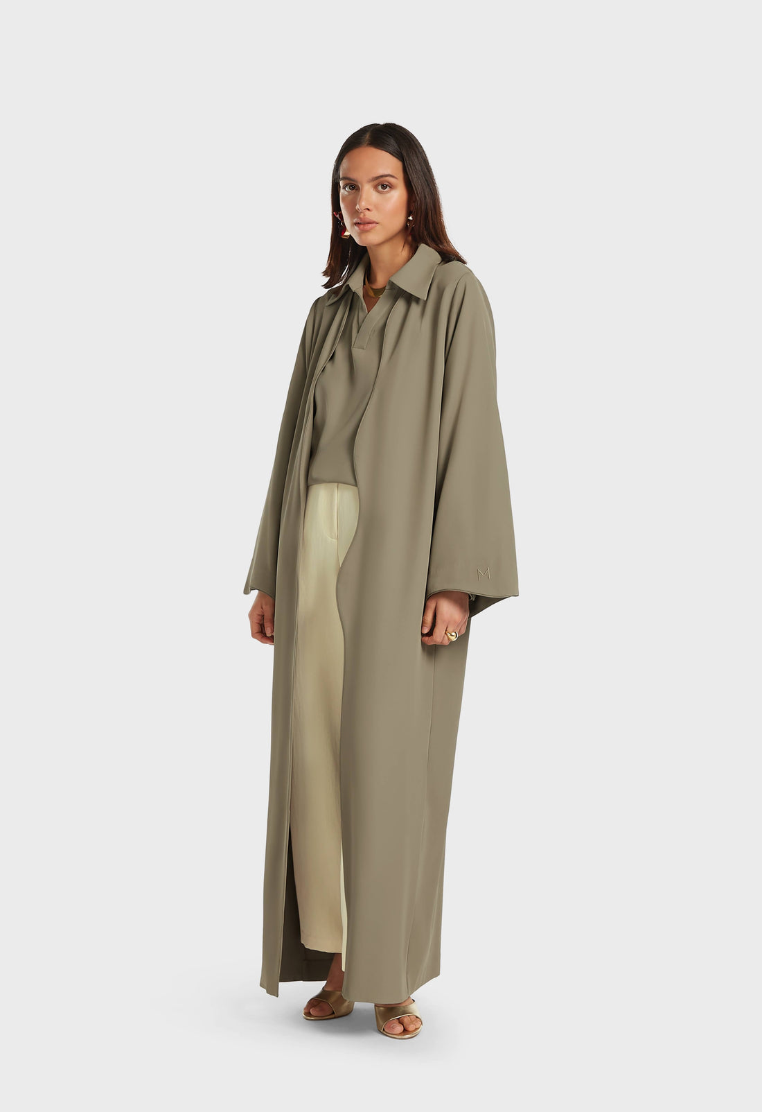 Abaya met gebogen rand | Woestijnbruin