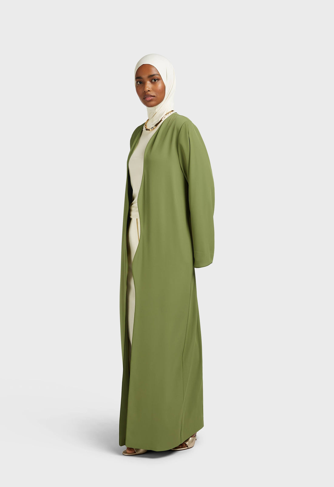 Abaya met afgeronde zoom | Blad