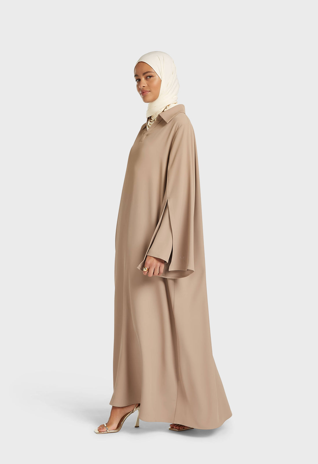 Jurk met dubbele mouw | Dark Pearl