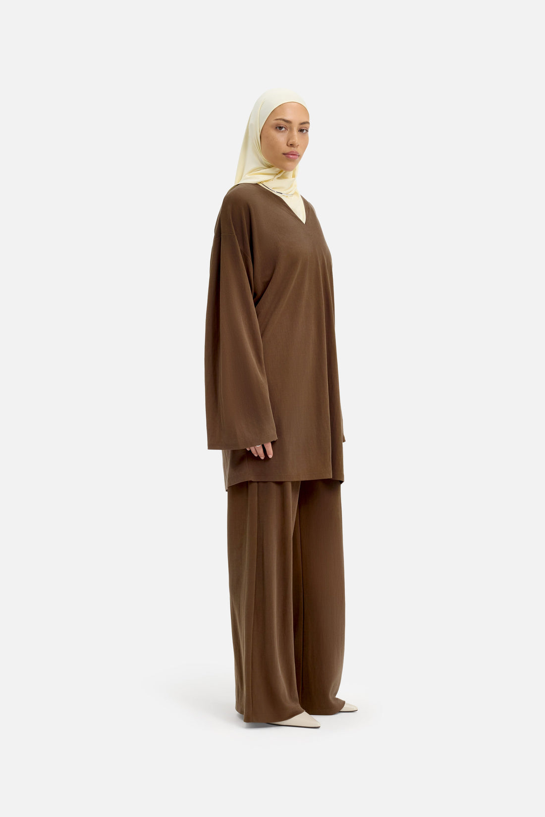 Drape Jersey Broek | Donker Terra