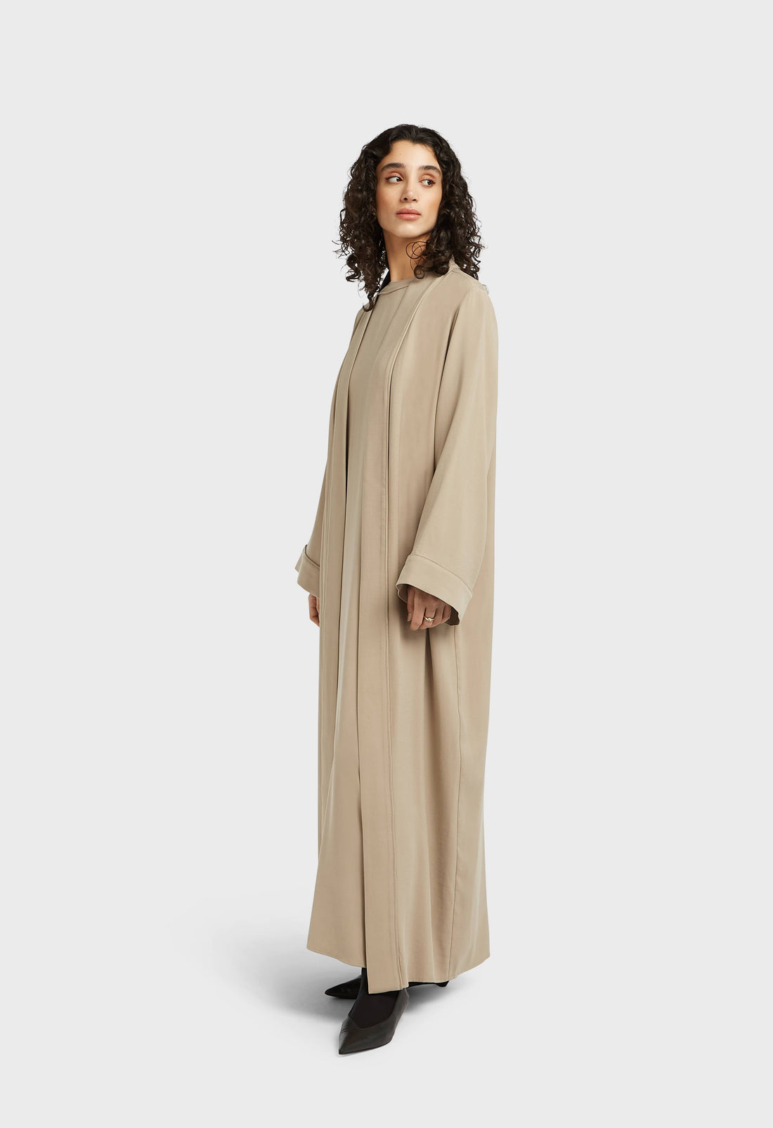 Essentiel Zachte Geweven Abaya Regular | Mokka
