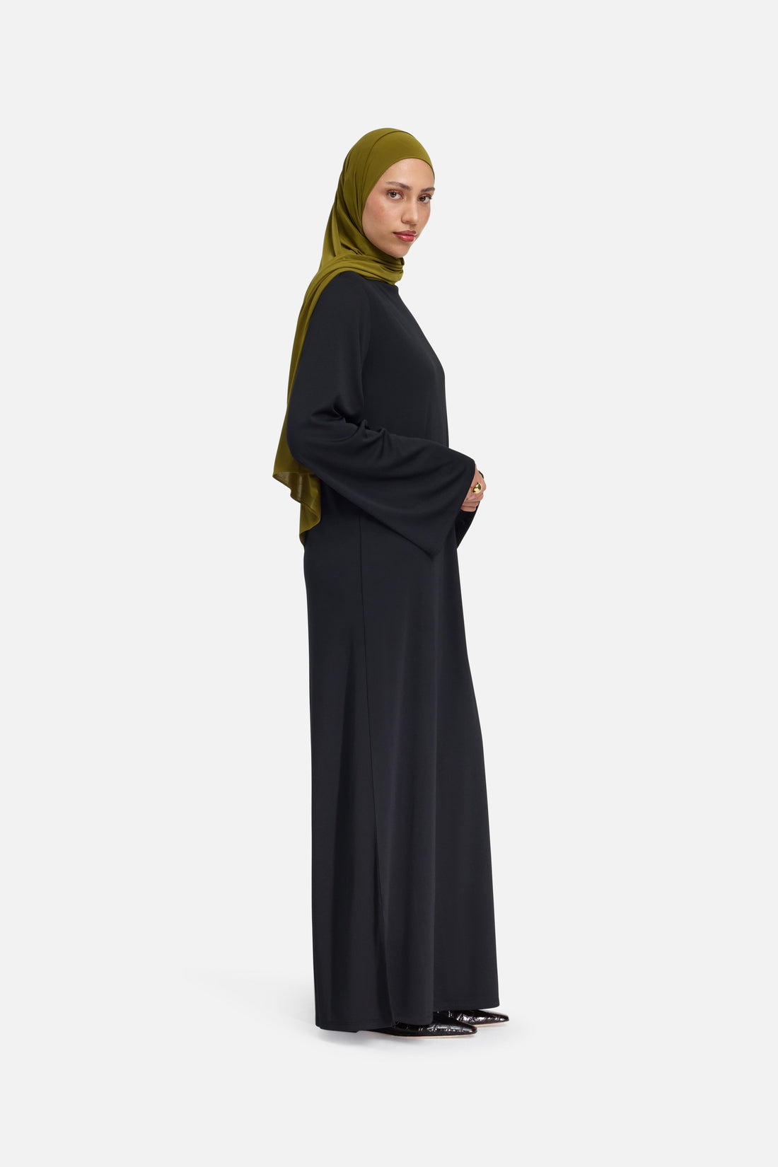 Essentiële korte jerseyjurk | Zwart