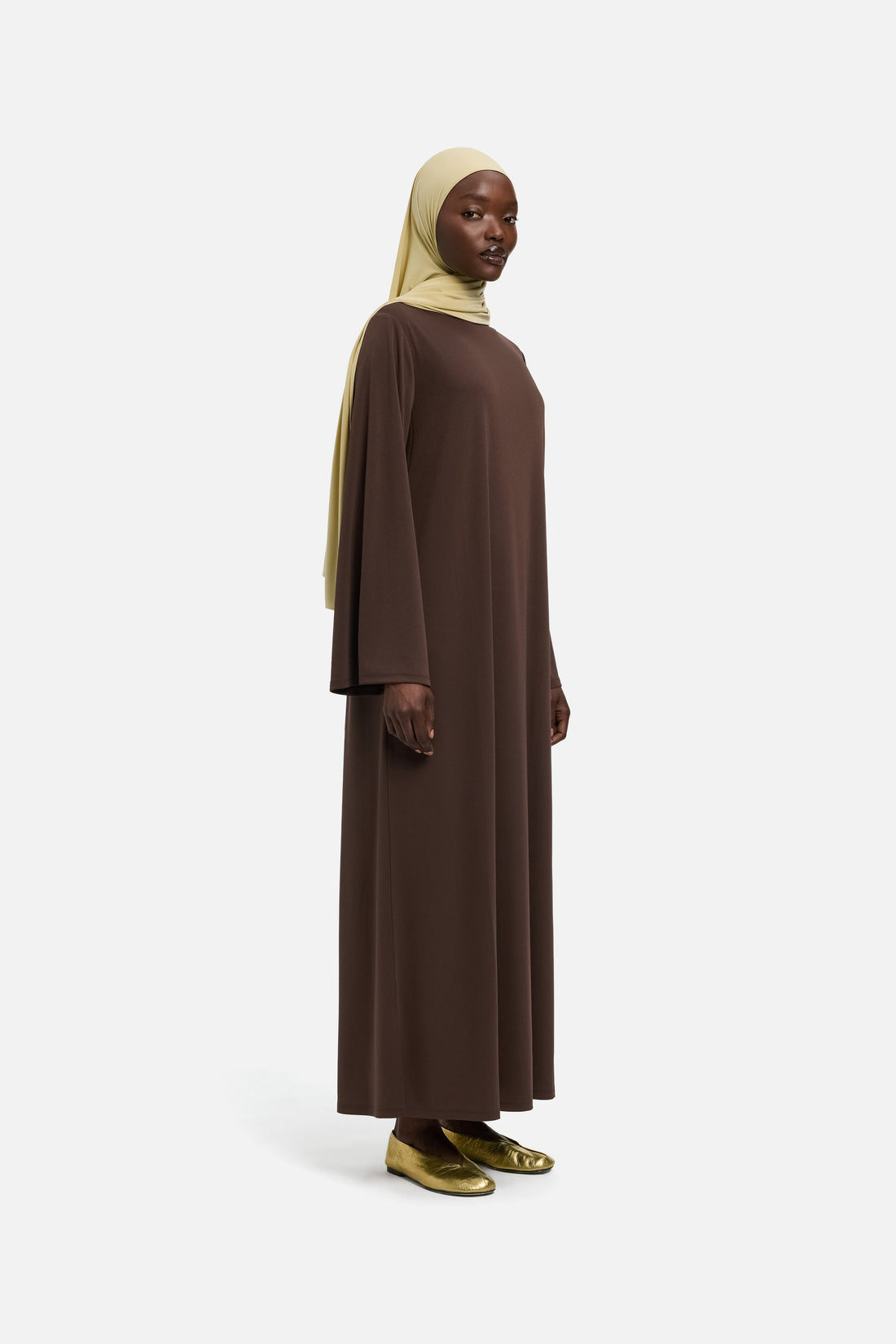 Essentiële Regular Jersey Jurk | Burnt Mocha