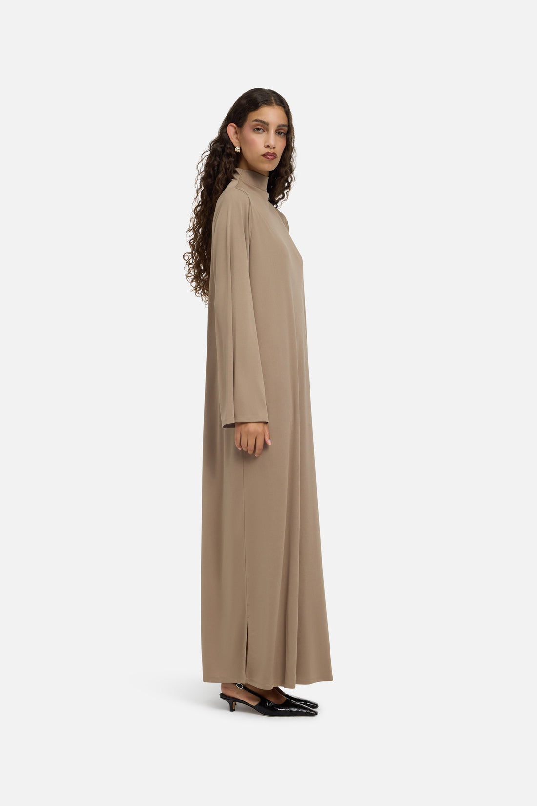 Essentiële Korte Jurk van Jersey | Kaki