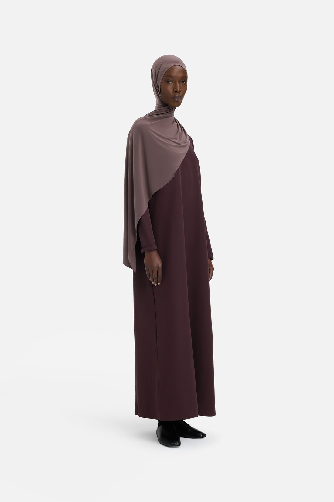 Essentiële regular-fit jerseyjurk | Vintage Purple