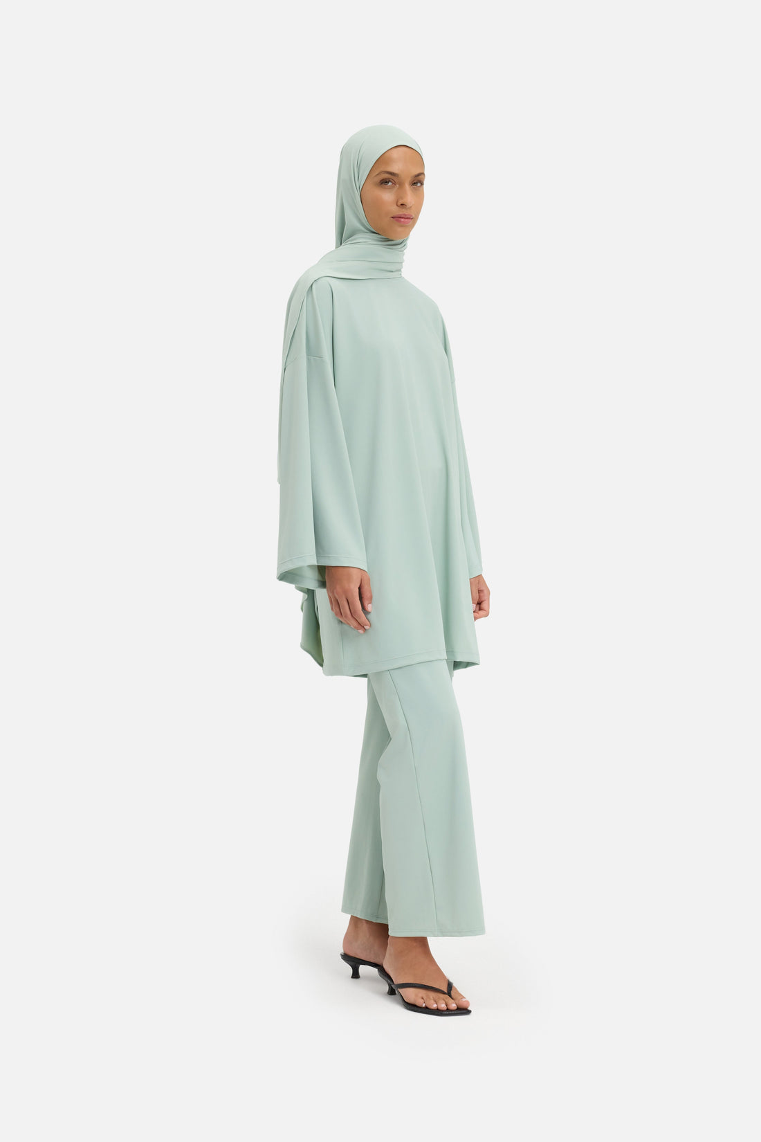 Essentiel Straight Swim Legging | Aqua Grijs