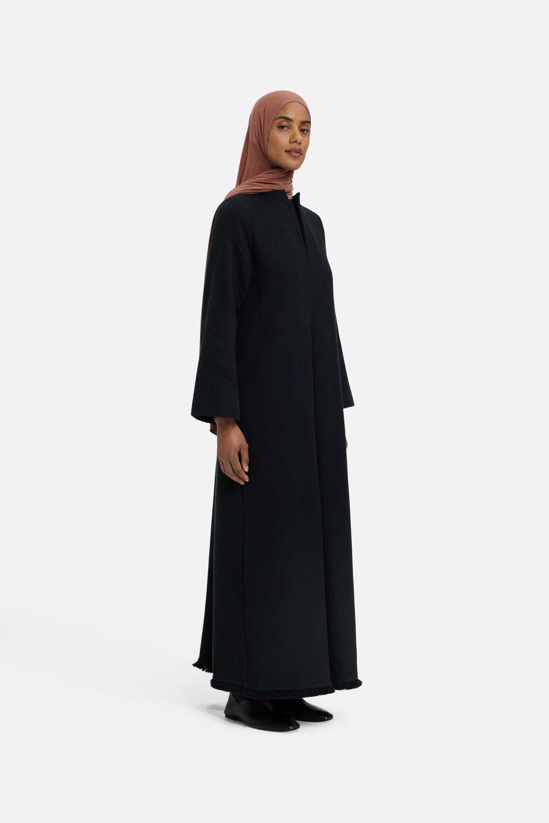 Jurk met franjes | Zwart