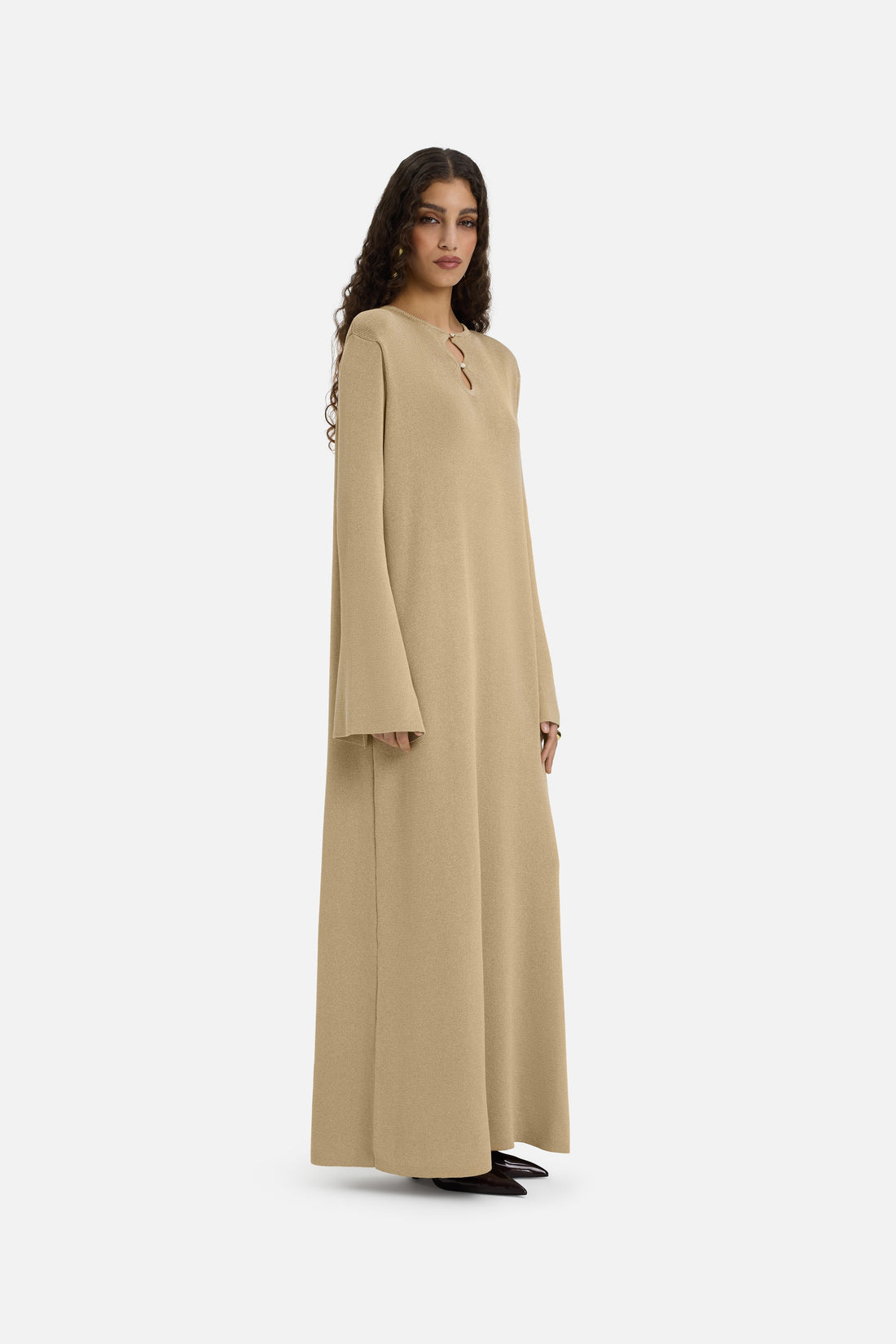 Vergulde tricot badjas | Lichtgoud