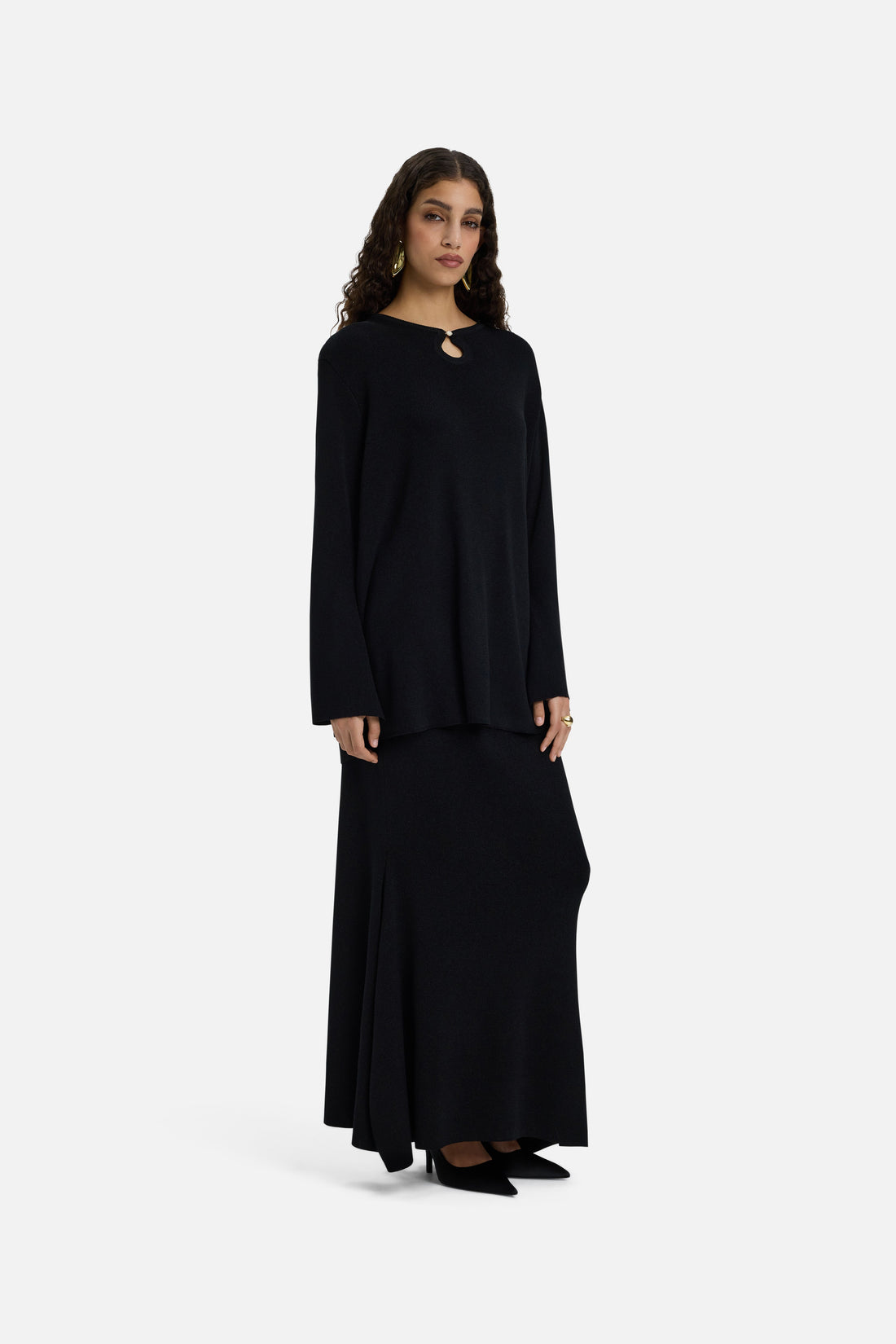 Gouden Tricot Top | Zwart