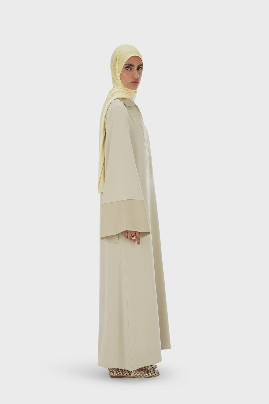 Korte Kaftan Jurk | Mosgrijs