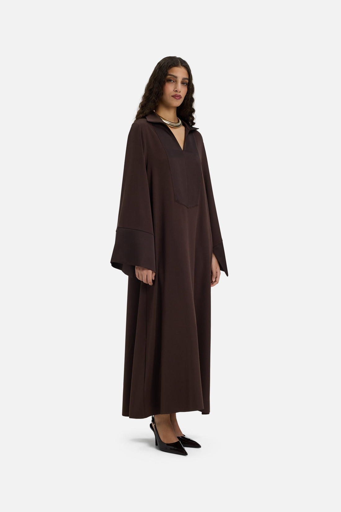 Reguliere Kaftan Jurk | Donkerbruin