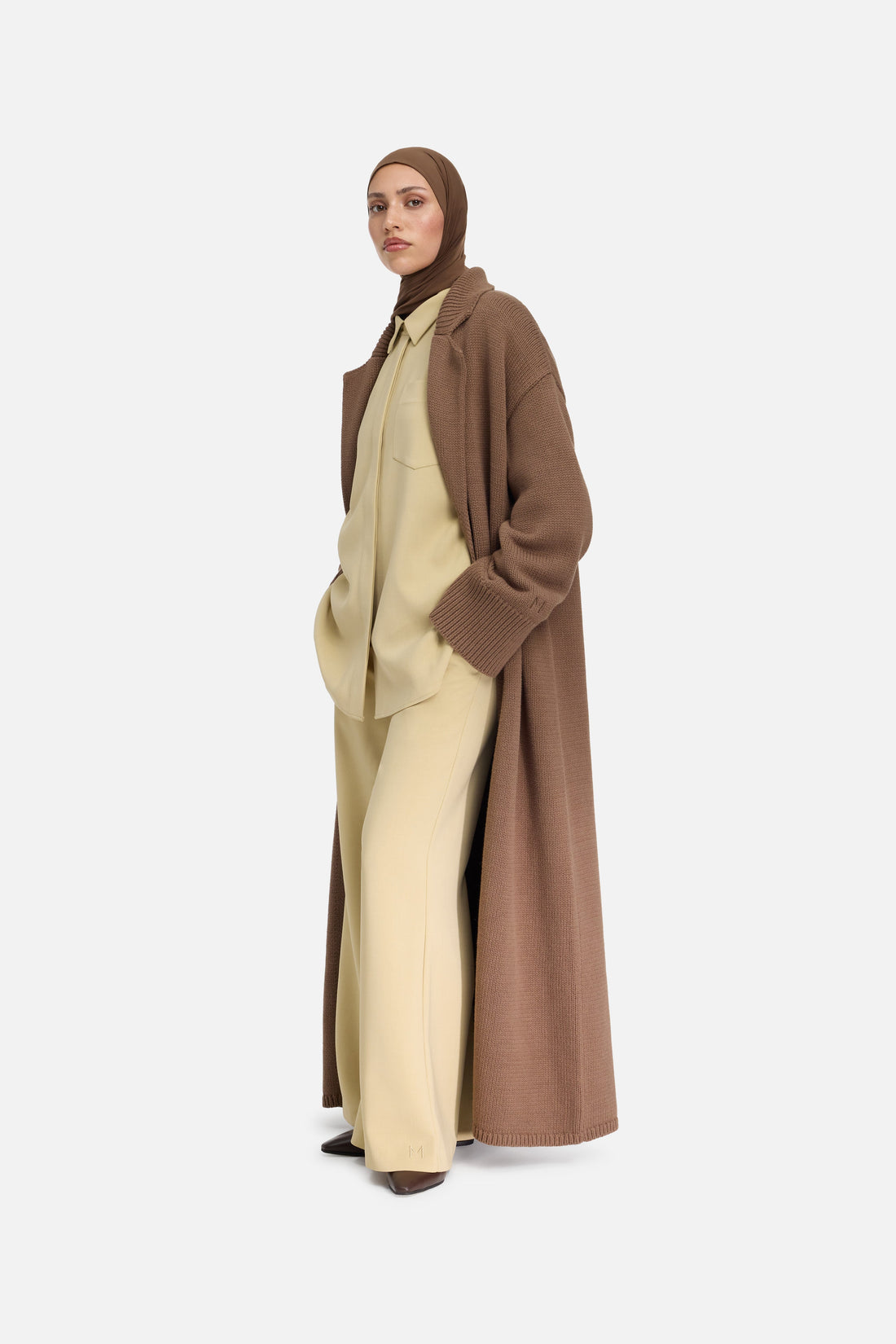 Gebreide abaya | Chocolade