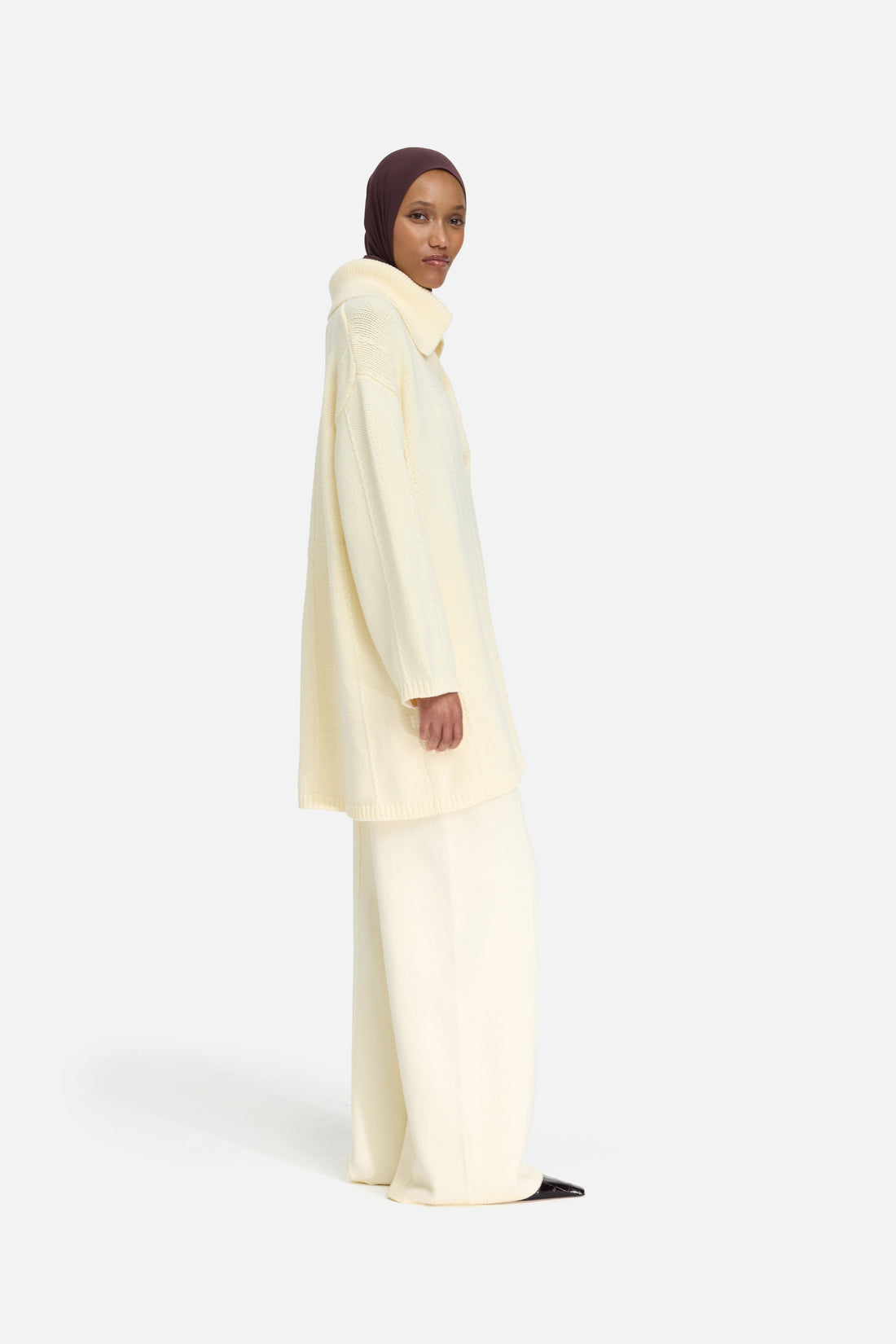 Gebreid vest met kraag | Porcelain