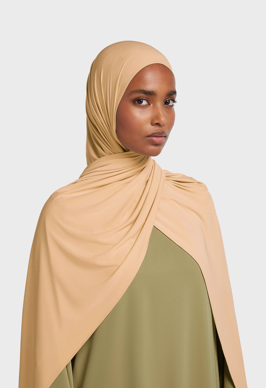 Vloeibare Jersey Sjaal | Beige Roze