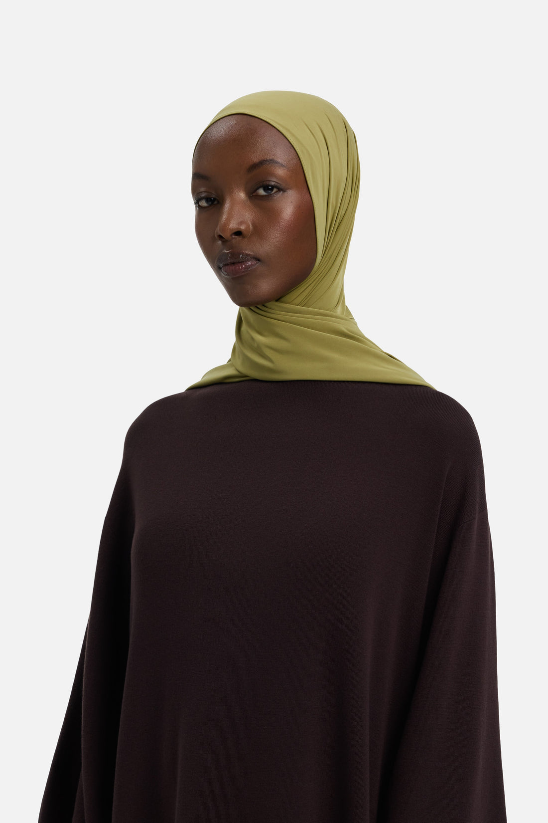 Sjaal van vloeibare jersey | Gemalen basilicum