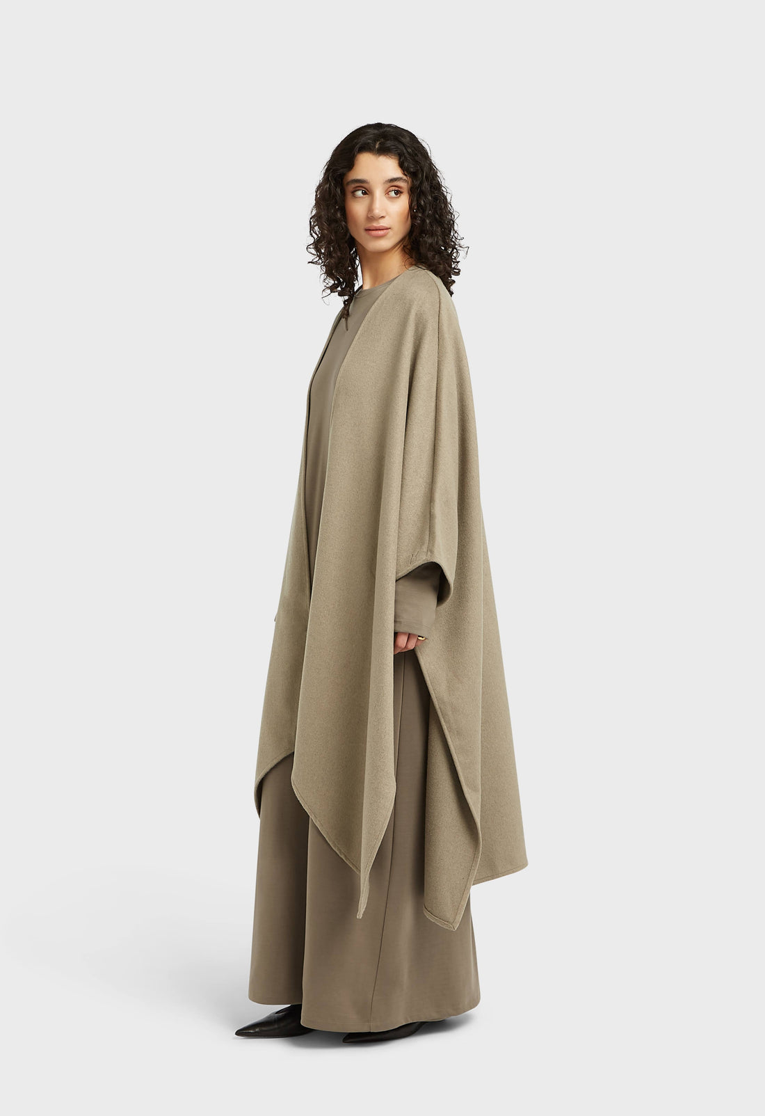 Lange poncho | Desert Brown