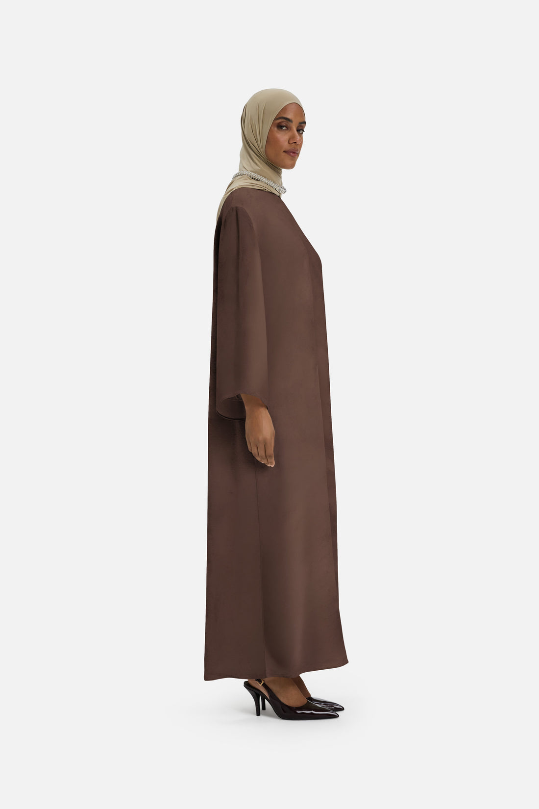 Marmeren jurk met ronde hals | Ash Brown