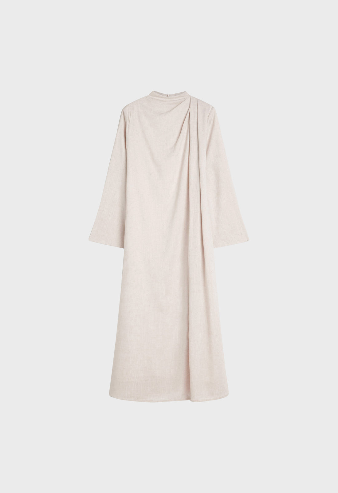 Asymmetrische linnen gewaad | Beige Melange