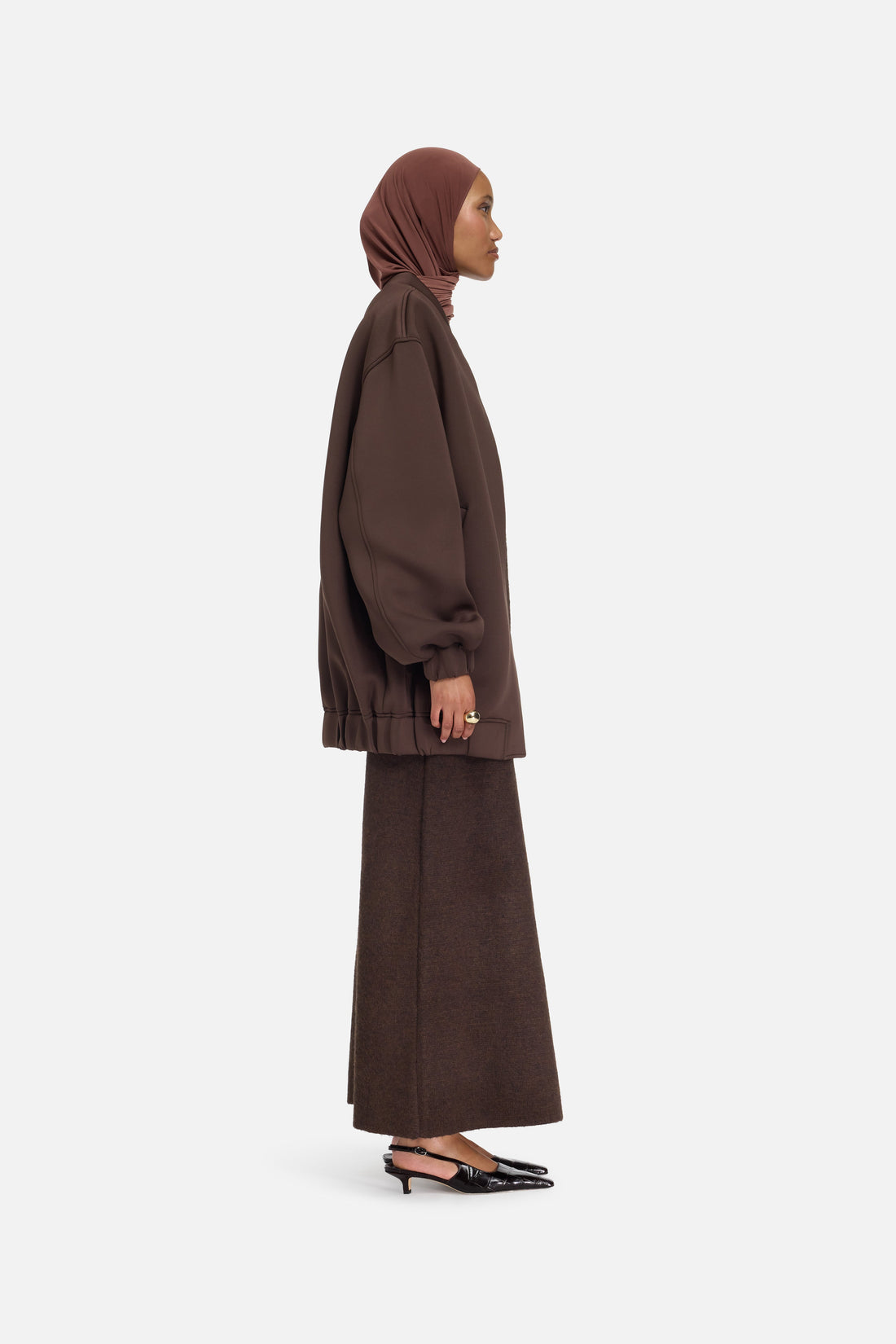 Neopreen bomberjack | Donkerbruin