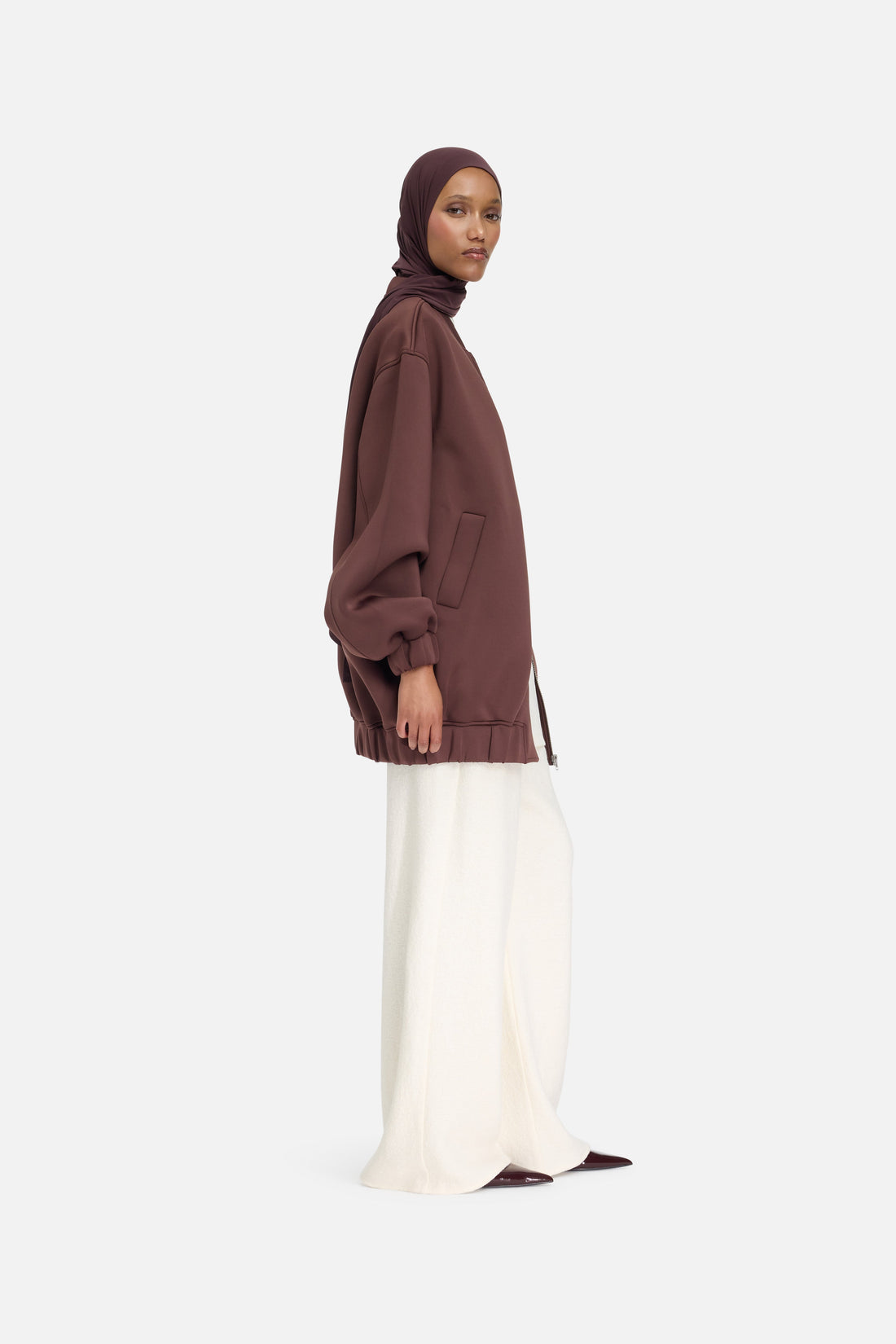 Neopreen bomberjack | Donkere kers