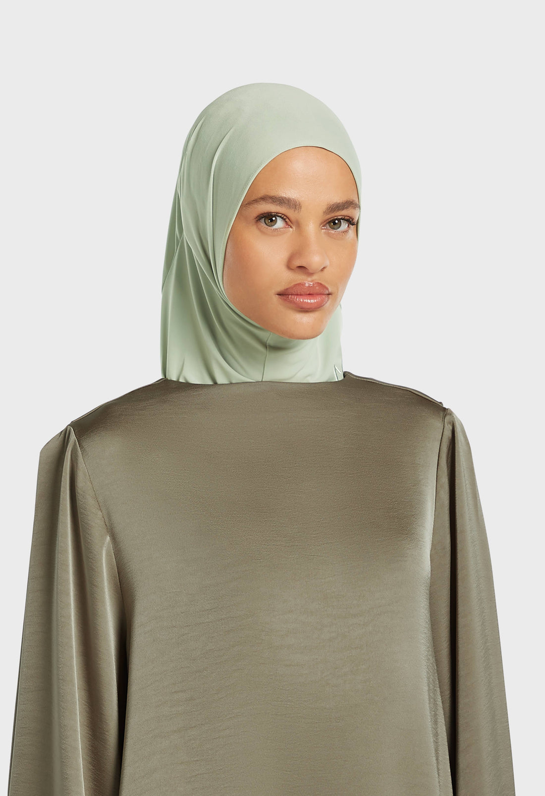 Premium Jersey Hijab | Aqua Grijs