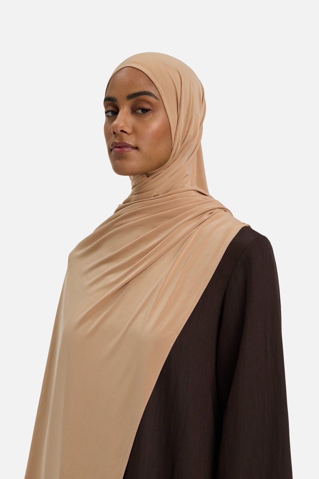 Premium Jersey Hijab | Donkerbeige