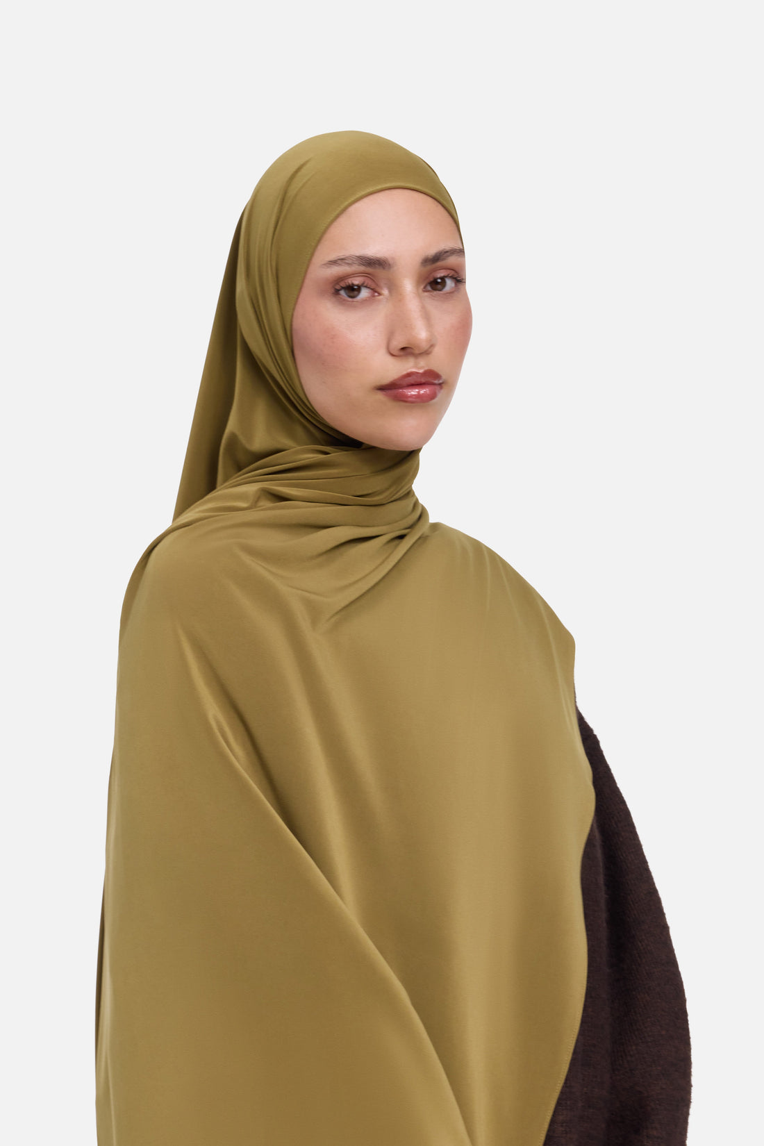 Premium Jersey Sjaal | Warm Olijf