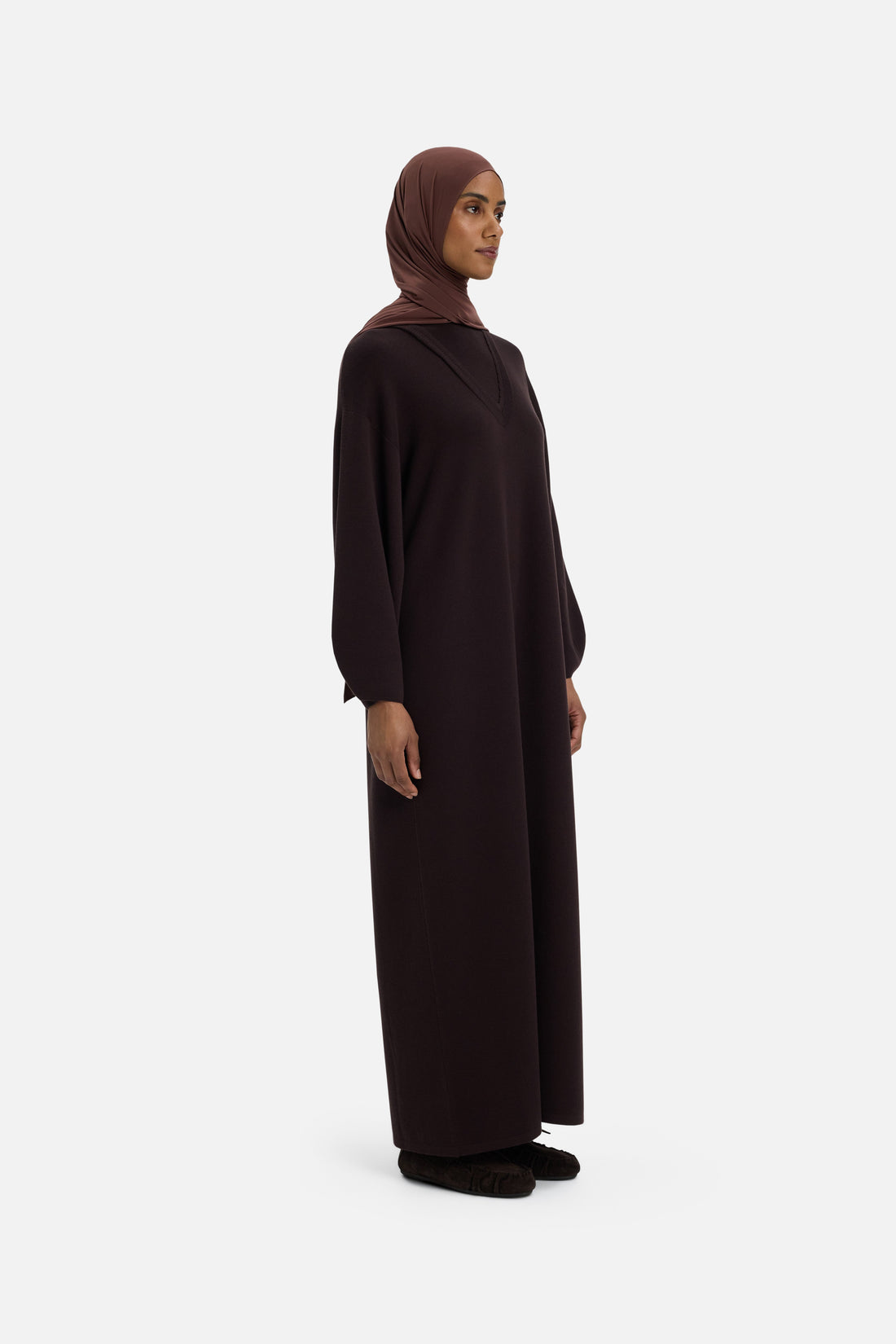 Casual Gebreide Jurk | Donkerbruin