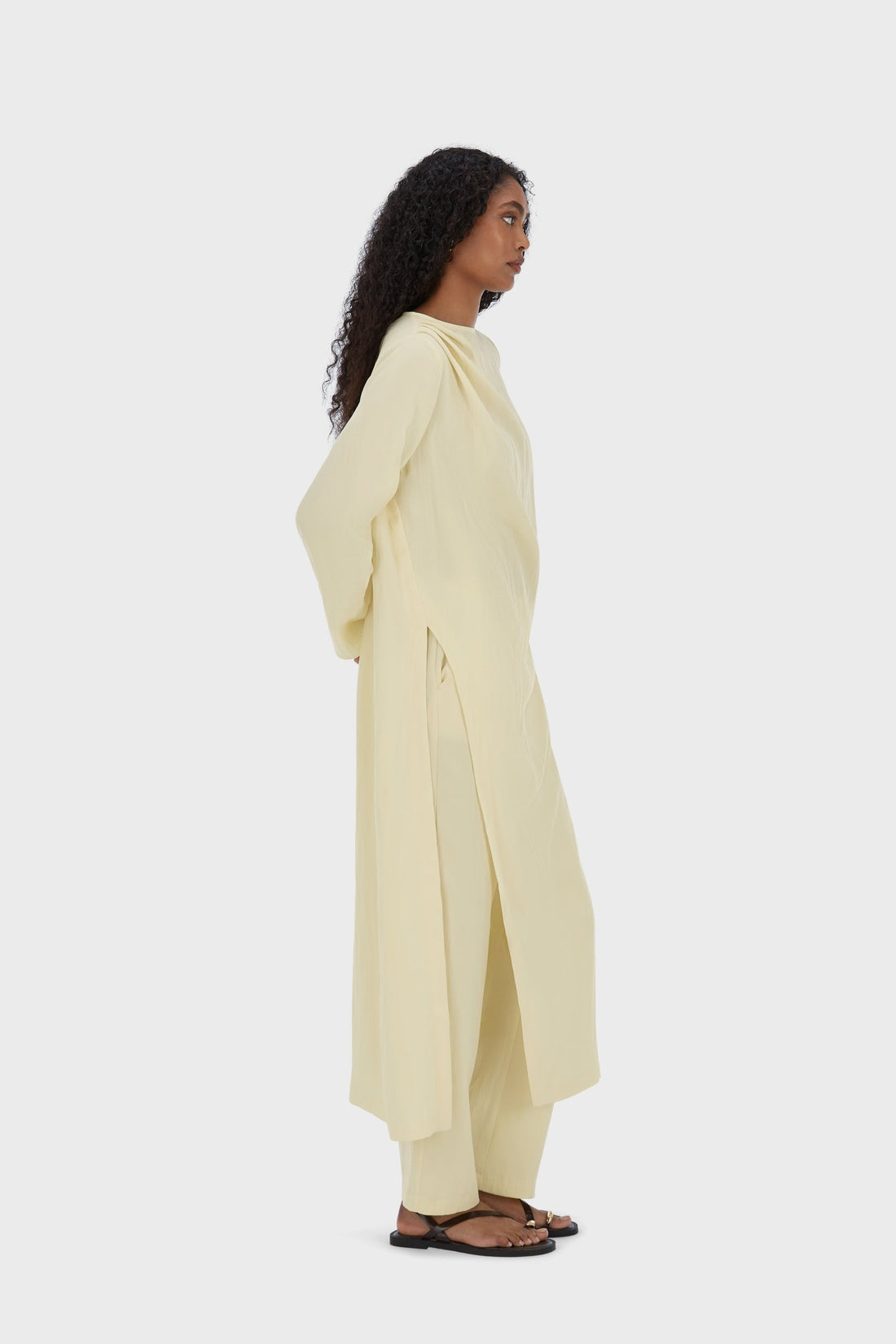 Asymmetrische Plissé Tuniek | Sorbet