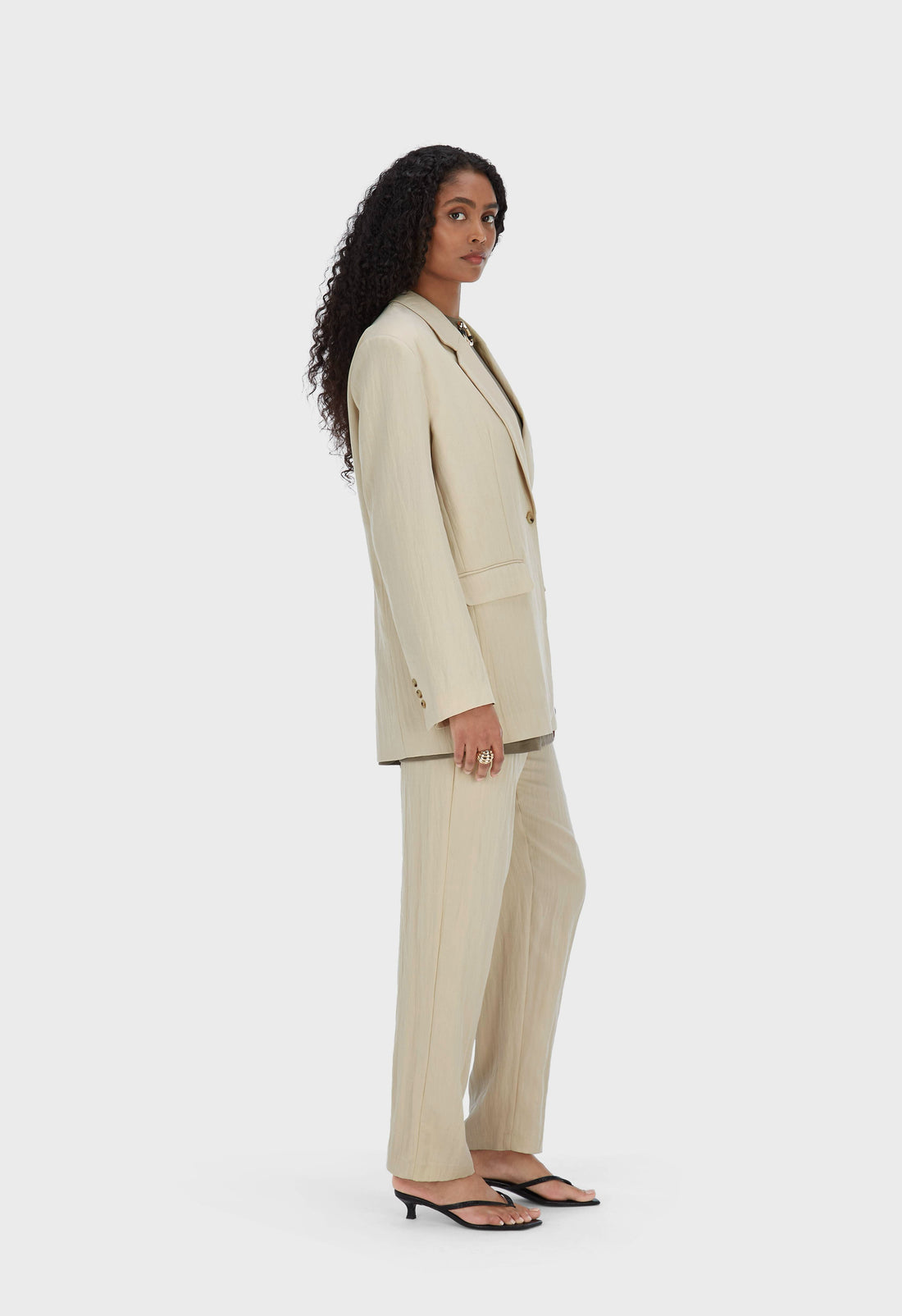 Box Fit Blazer | Zand