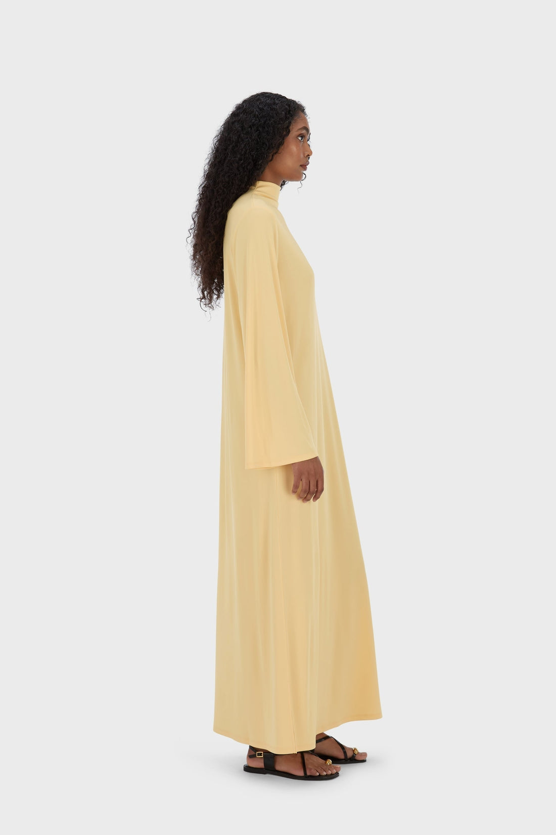Essentiële korte jerseyjurk | Sunset Yellow