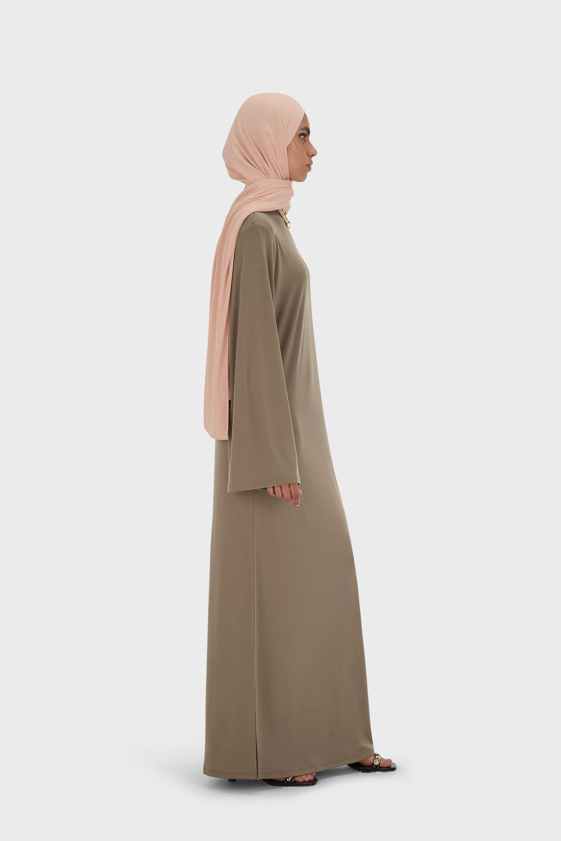Essentiële Korte Jersey Jurk | Taupe