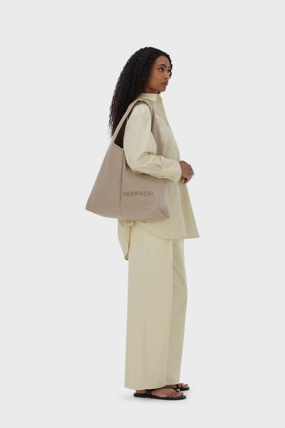 Ovale Cabas Tas | Taupe