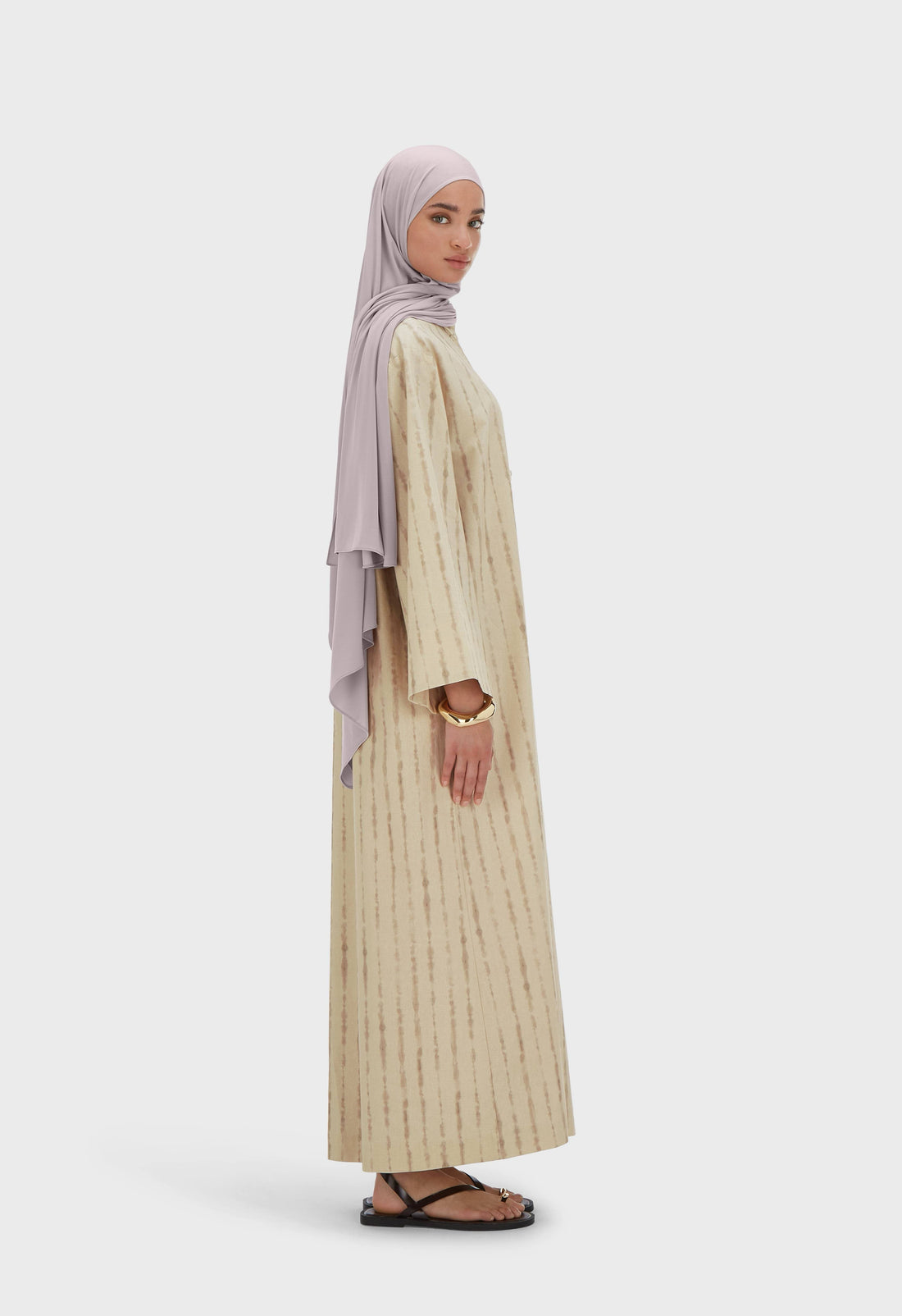Shibori Badjas Kaftan | Brown Rice