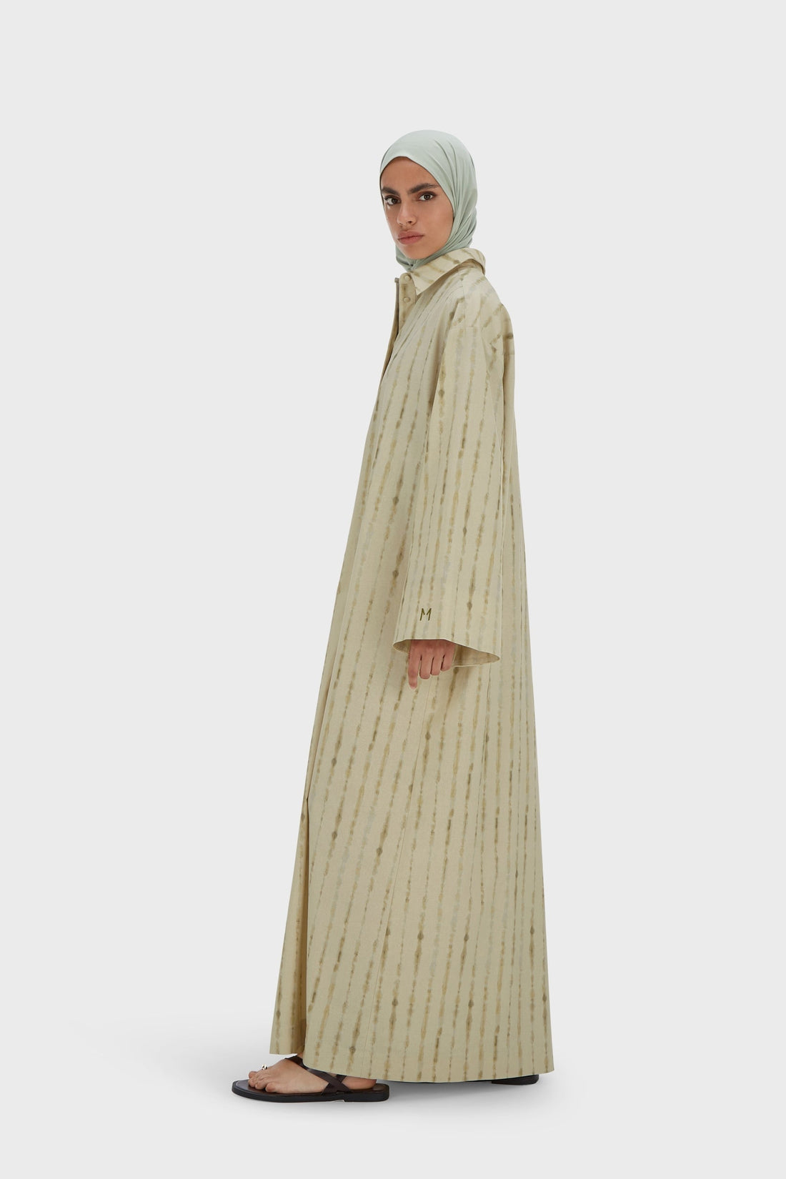 Shibori Kaftan Robe | Zacht kaki