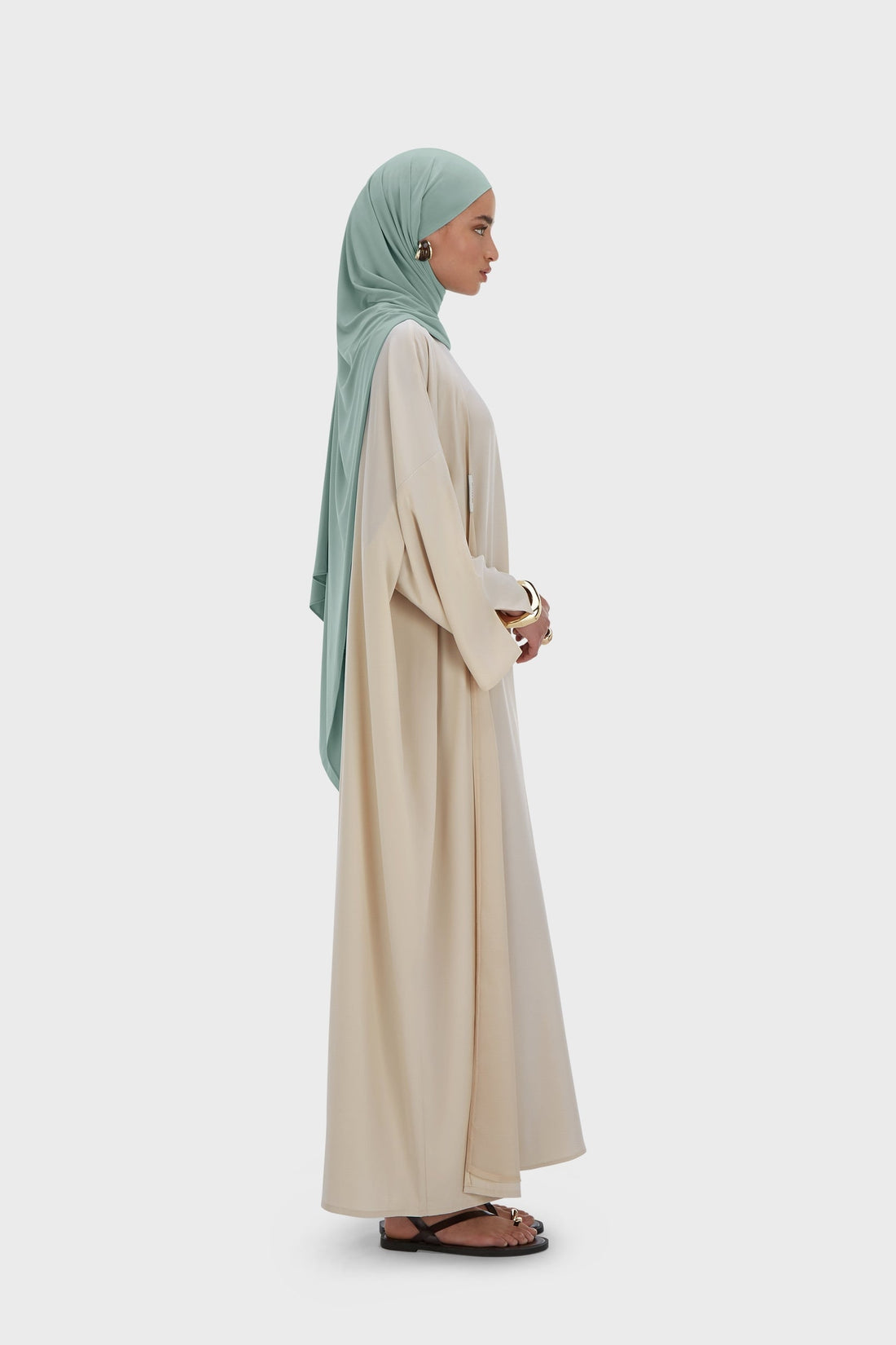 Mouwloze geweven jurk regular | Moon Grey