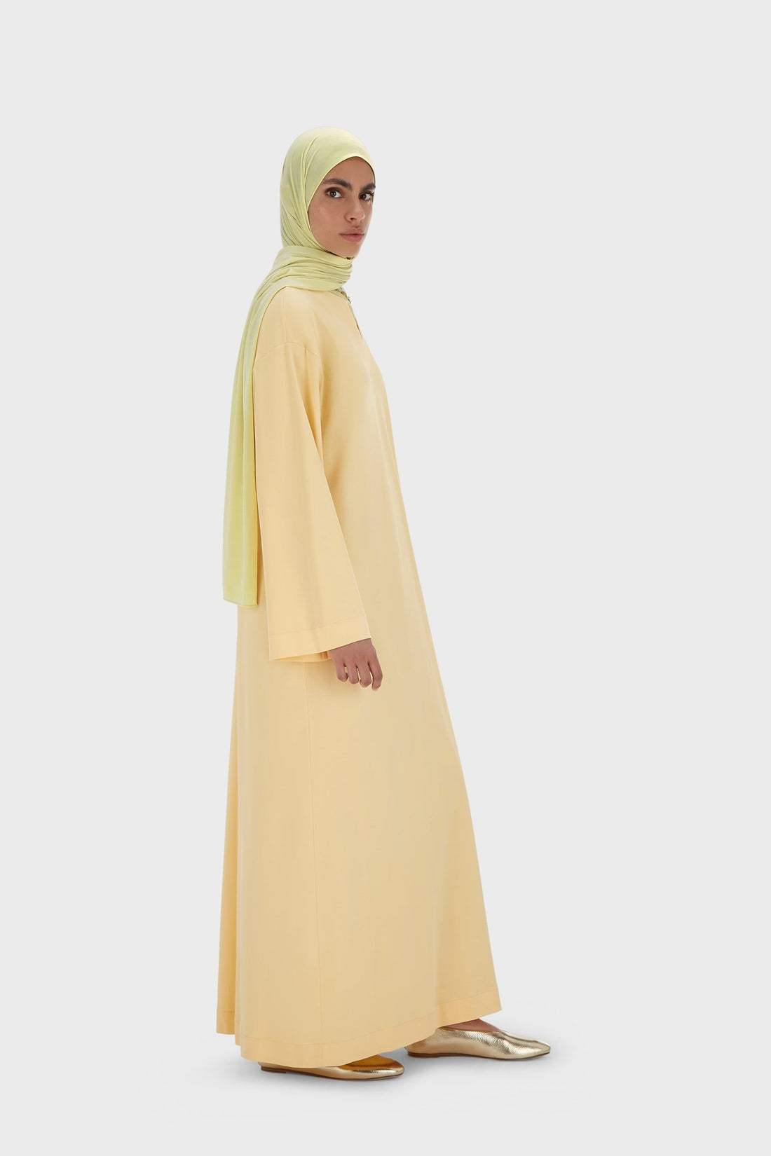 Zomerse Kaftan Jurk van Jersey | Sunset Yellow