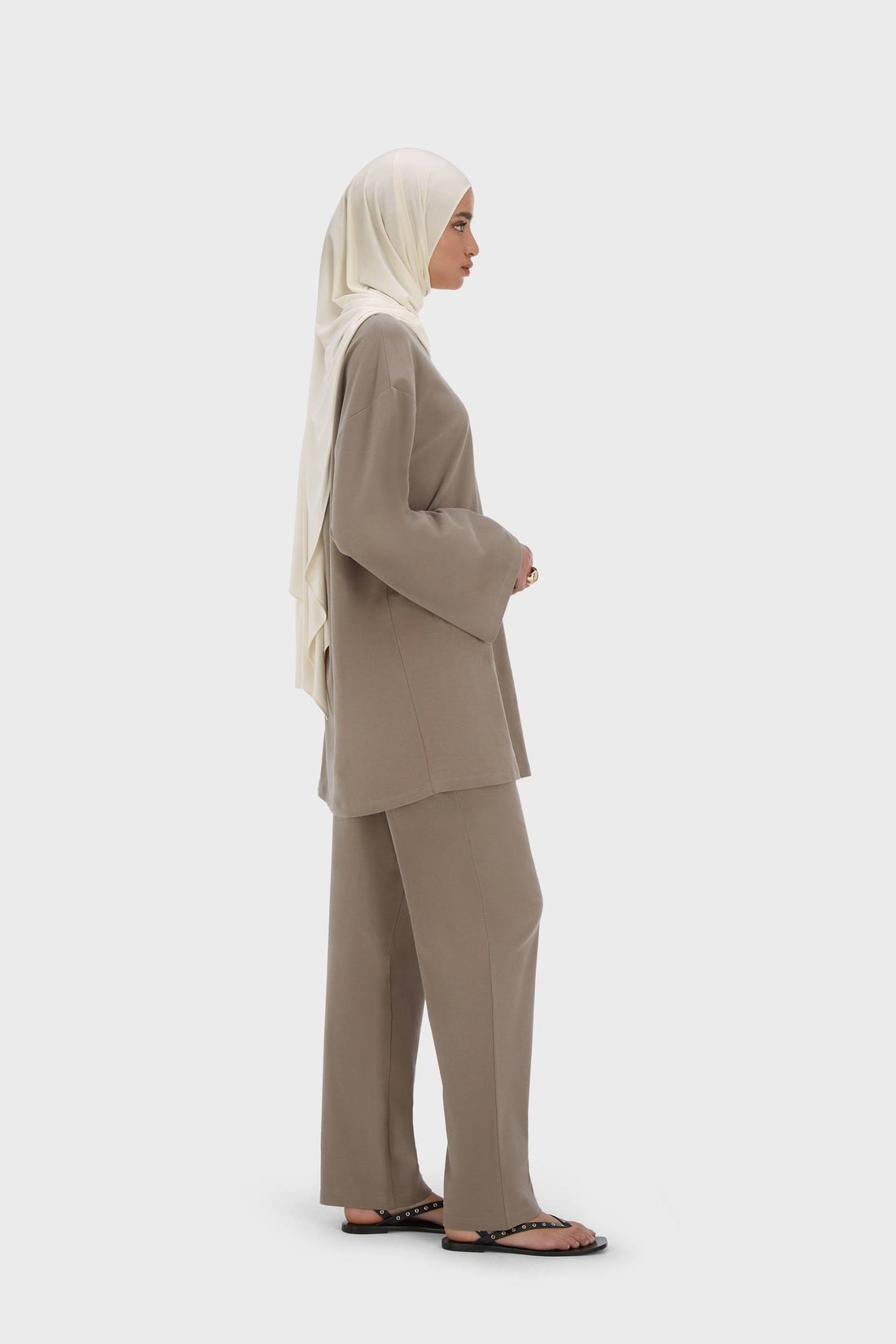 Zomerse Jersey Top | Taupe