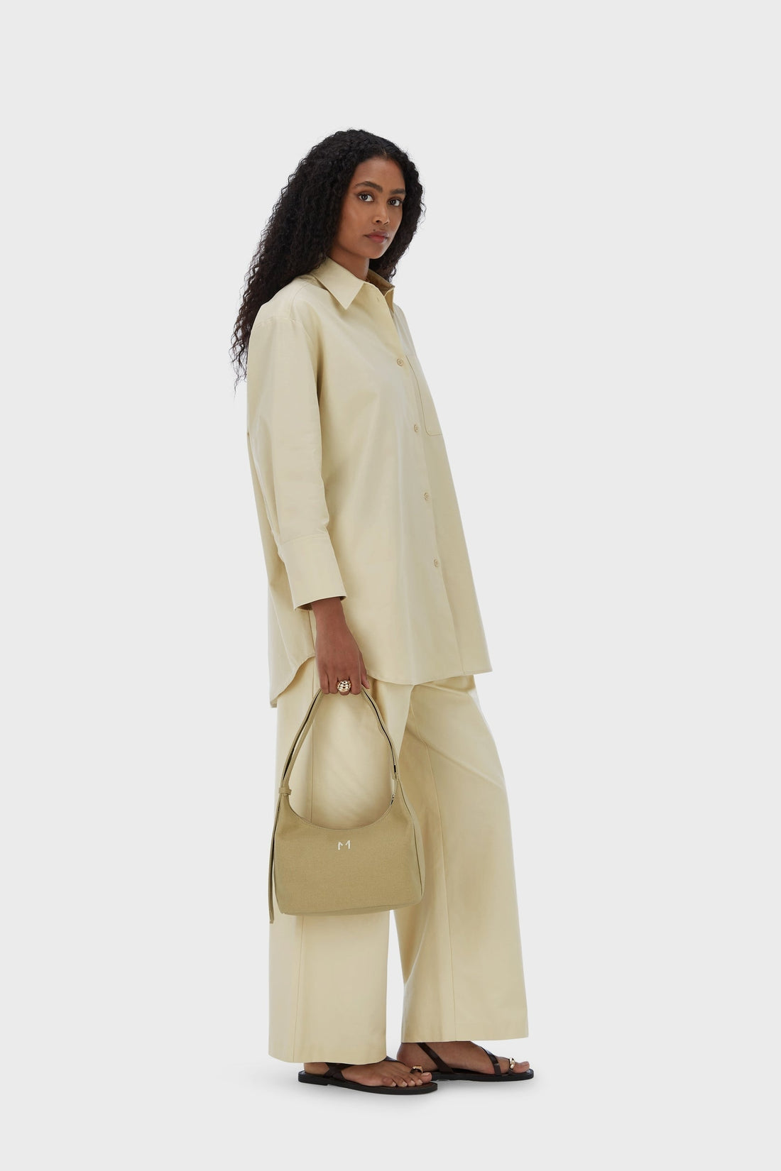 De Mini Canvas Tas | Amandel