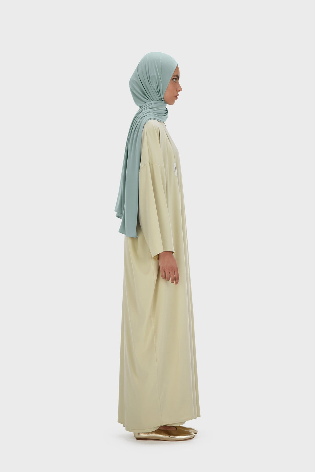 Geweven Abaya Normaal | Licht Mos