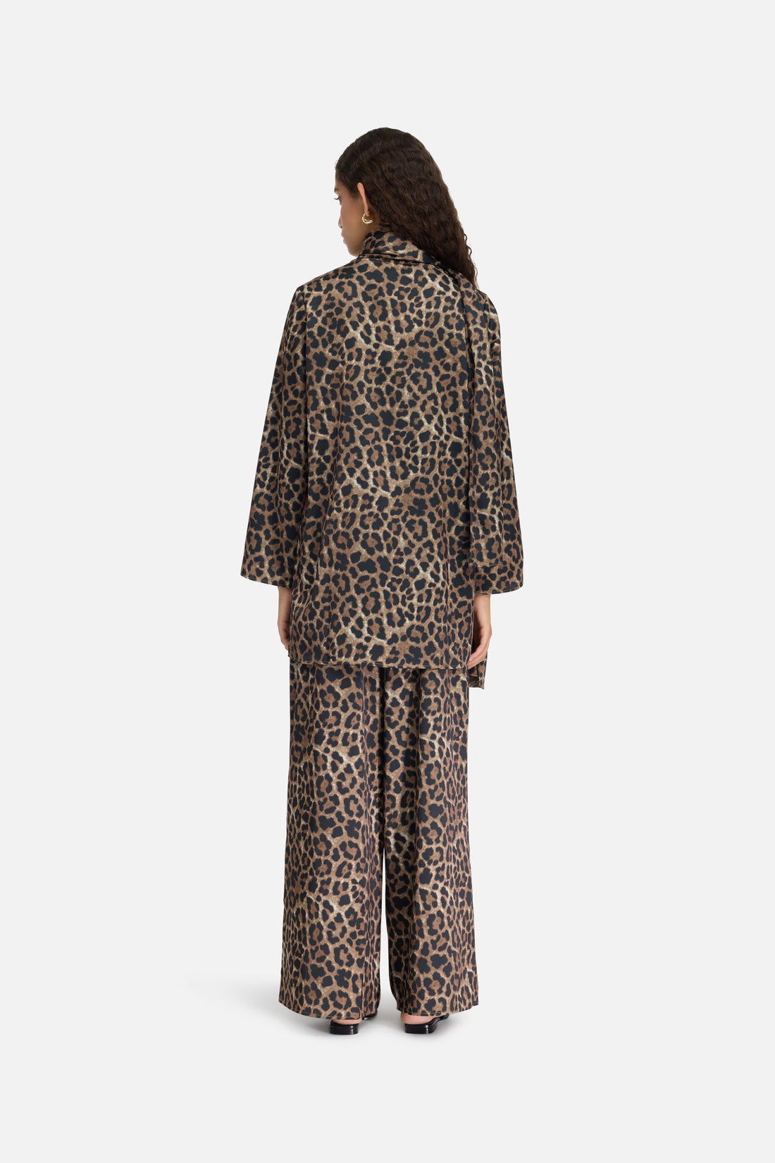 Satijnen Geplooide Broek | Luipaard
